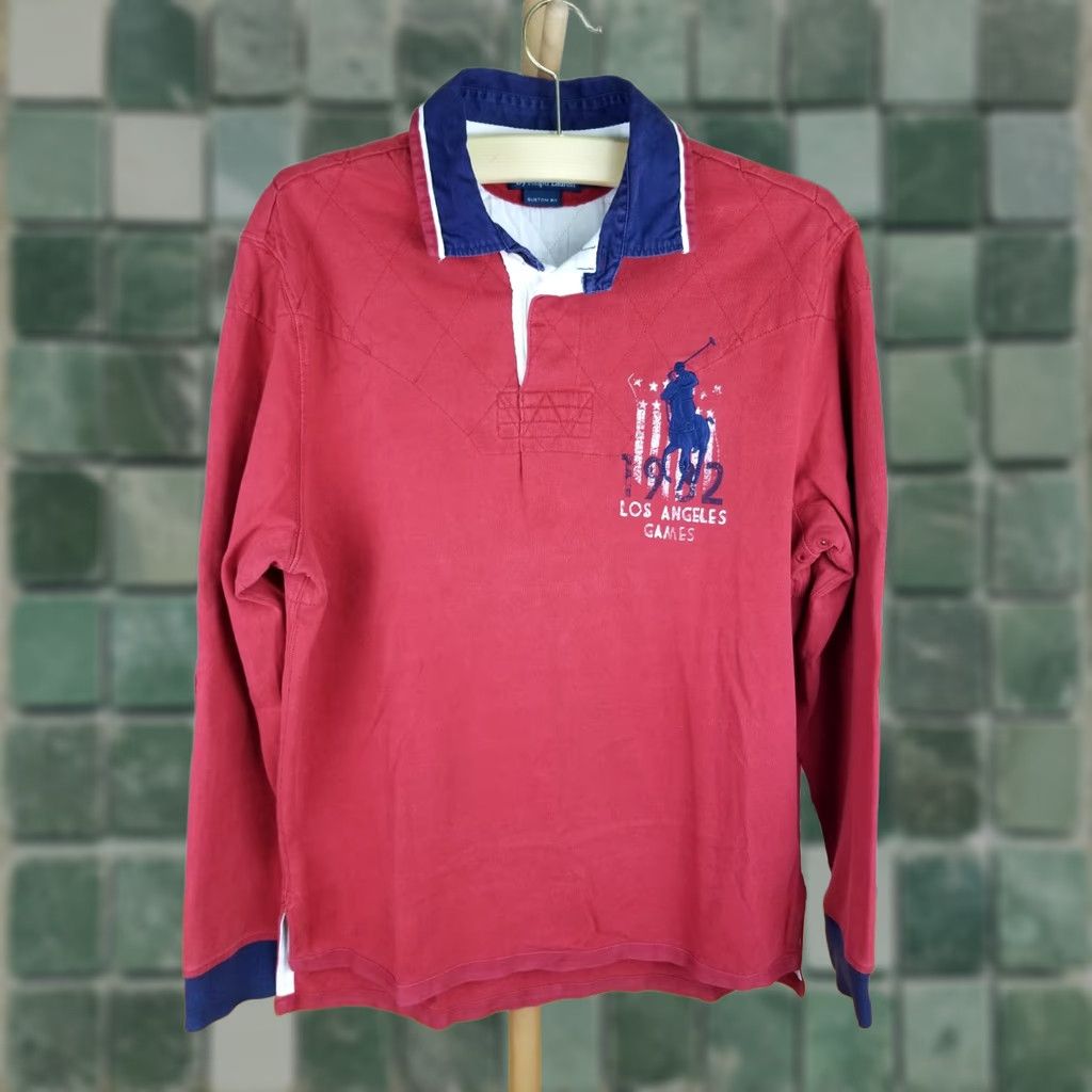 Polo Ralph Lauren VINTAGE Polo Ralph Lauren Los Angeles Games RED Rugby Shirt XLARGE Men's Long Sleeve Polo Shirt Size US XL / EU 56 / 4 - 1 Thumbnail
