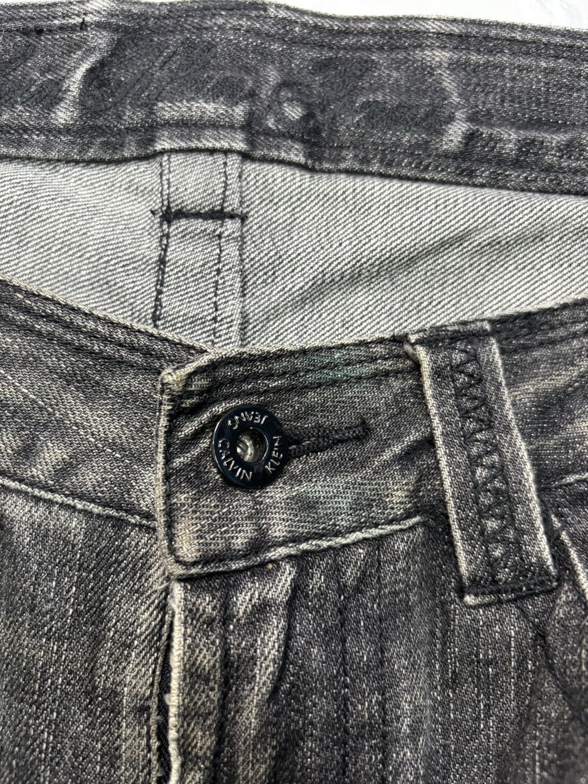 Kapital 🔥CALVIN KLEIN FADED BLACK BOOTCUT FLARE JEANS Size US 34 / EU 50 - 11 Thumbnail