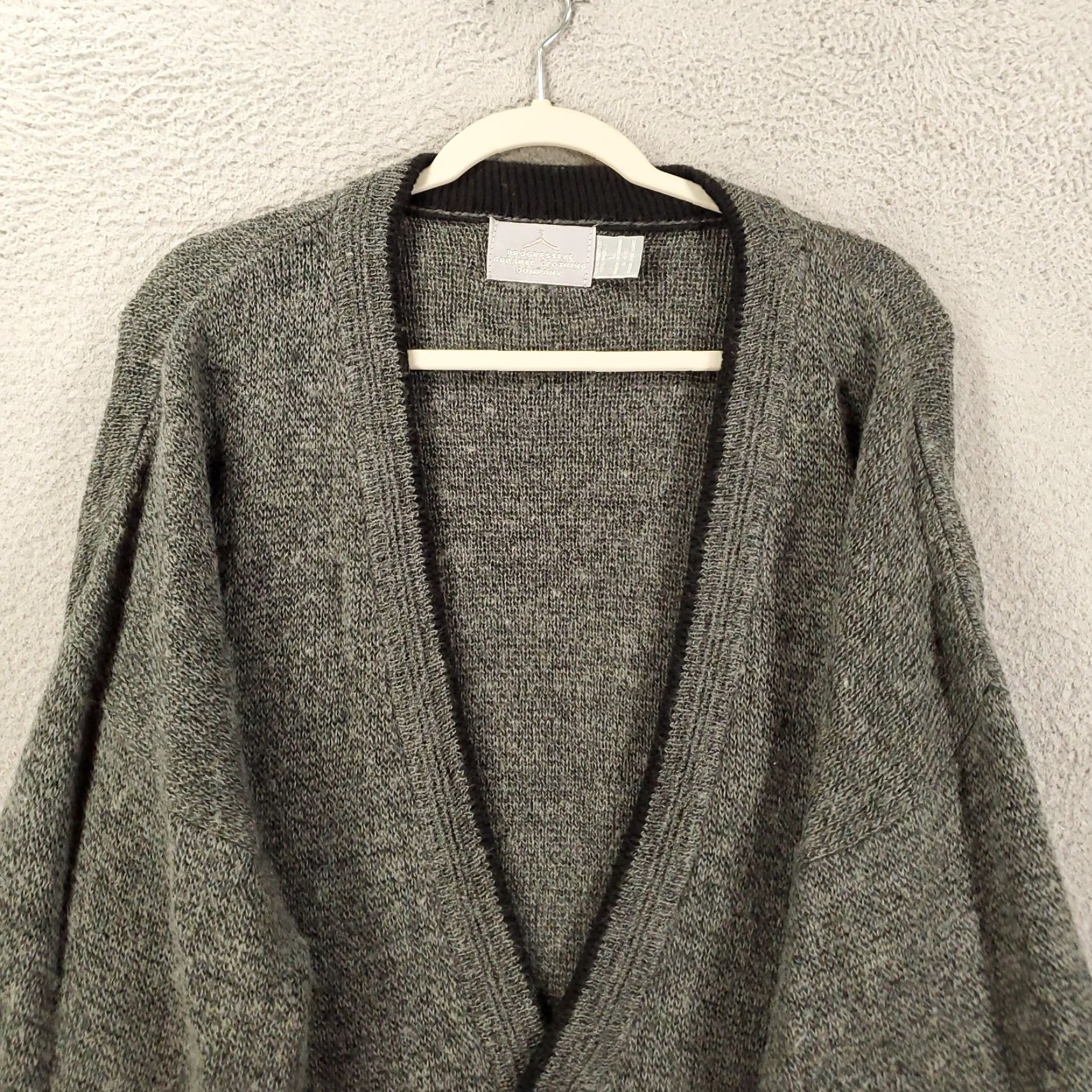 Vintage Progressive Apparel Cardigan Mens Sweater Large Gray Button Up Long Sleeve V-Neck Size US L / EU 52-54 / 3 - 4 Thumbnail