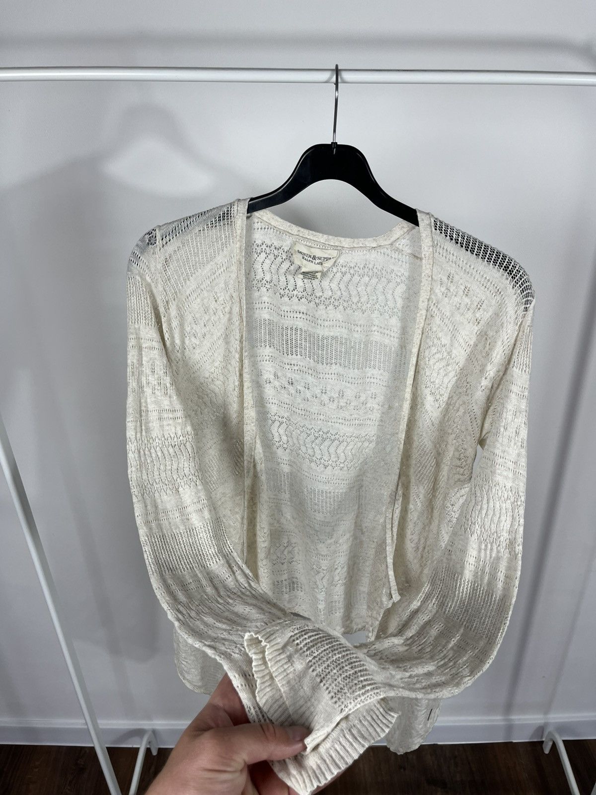 Denim & Supply Ralph Lauren Ralph Lauren Denim & Supply Lace Knit Cardigan Cream M Size M / US 6-8 / IT 42-44 - 10 Thumbnail