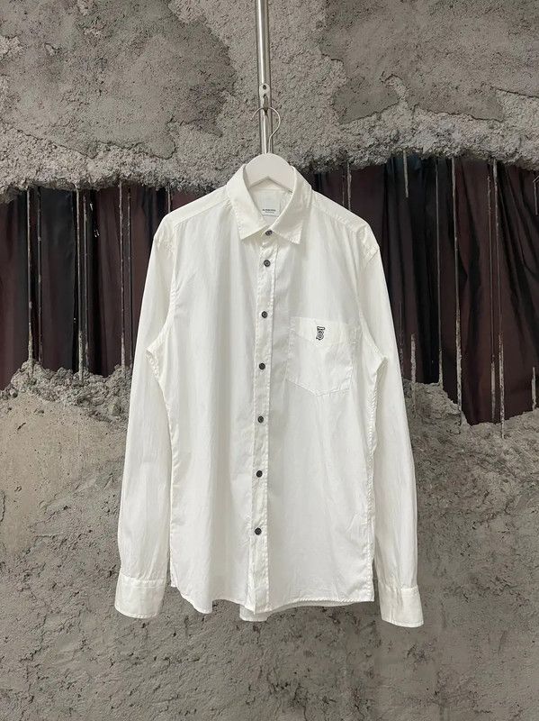 Burberry Burberry Men's White Long Sleeve Shirt Size US M / EU 48-50 / 2 - 1 Thumbnail