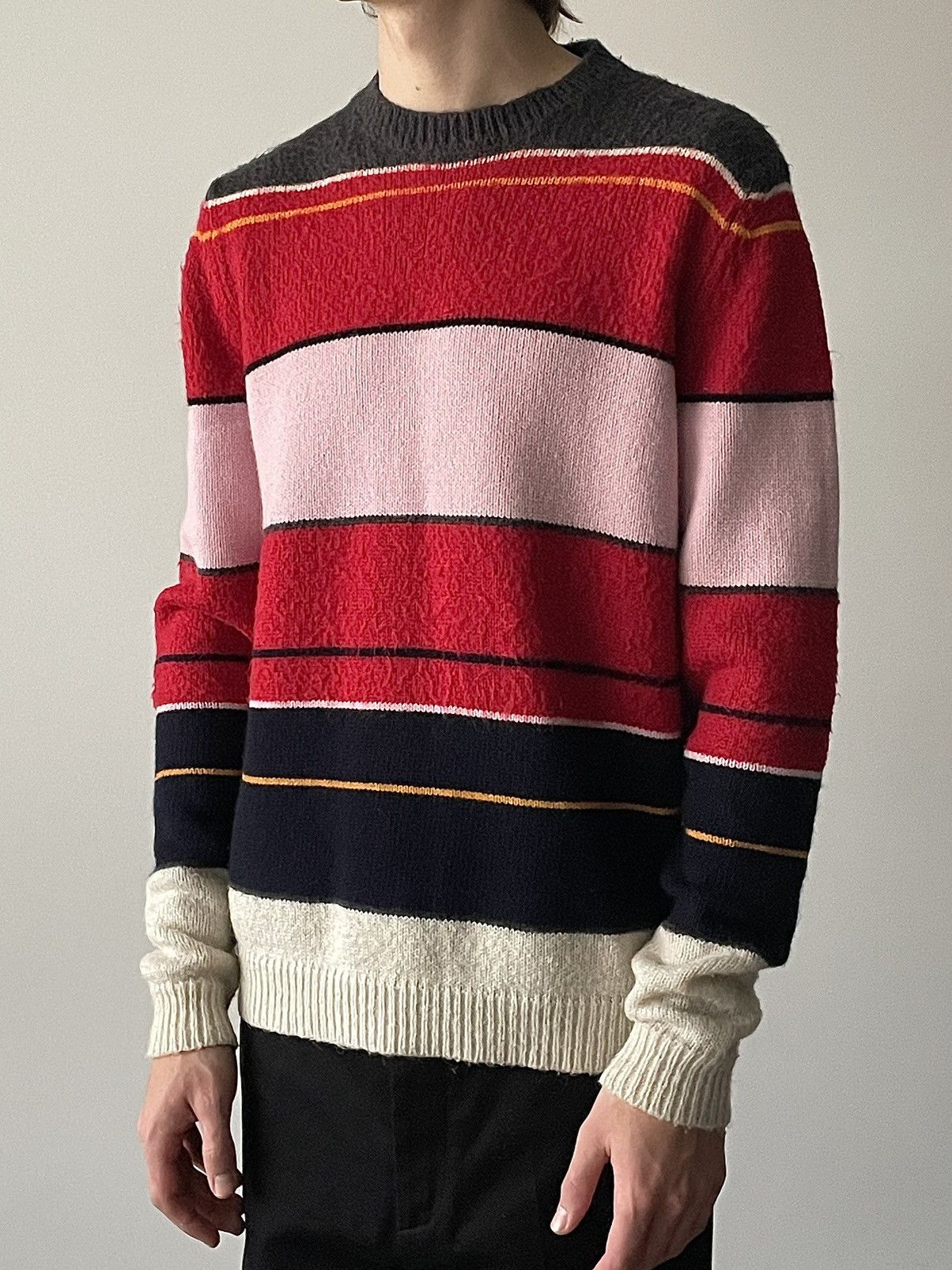 Raf Simons Raf Simons FW13 Striped Mohair Wool Sweater Size US L / EU 52-54 / 3 - 2 Thumbnail
