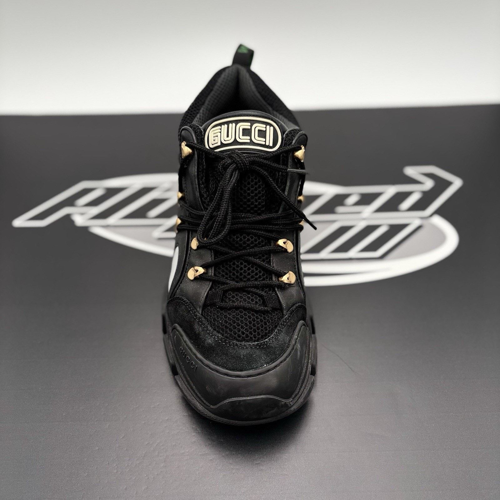Gucci Gucci Flashtrek ' SEGA Black Leather ' | GOOD CONDITION! Size US 8.5 / EU 41-42 - 5 Thumbnail