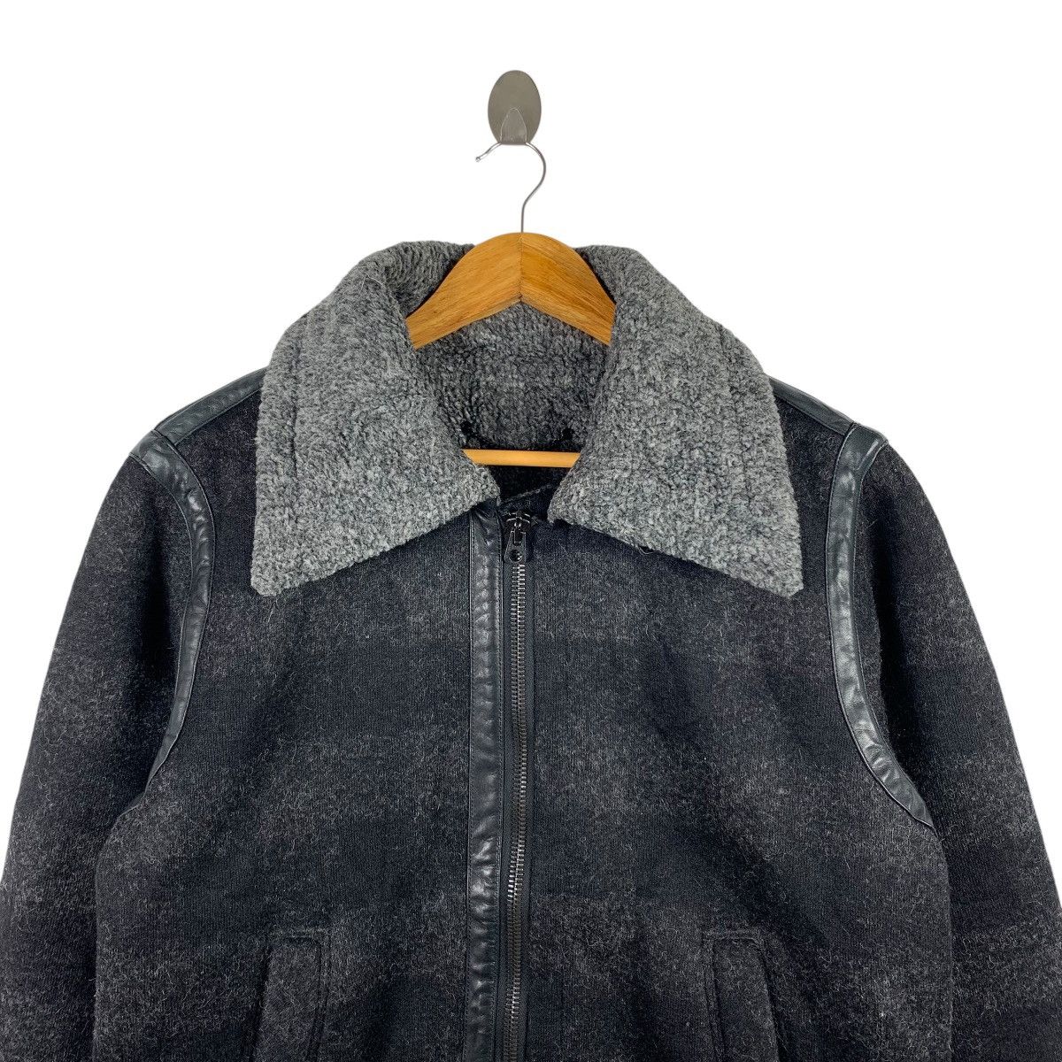 Diesel DIESEL Stripes Leather Winter Bomber Jacket Size US M / EU 48-50 / 2 - 3 Thumbnail