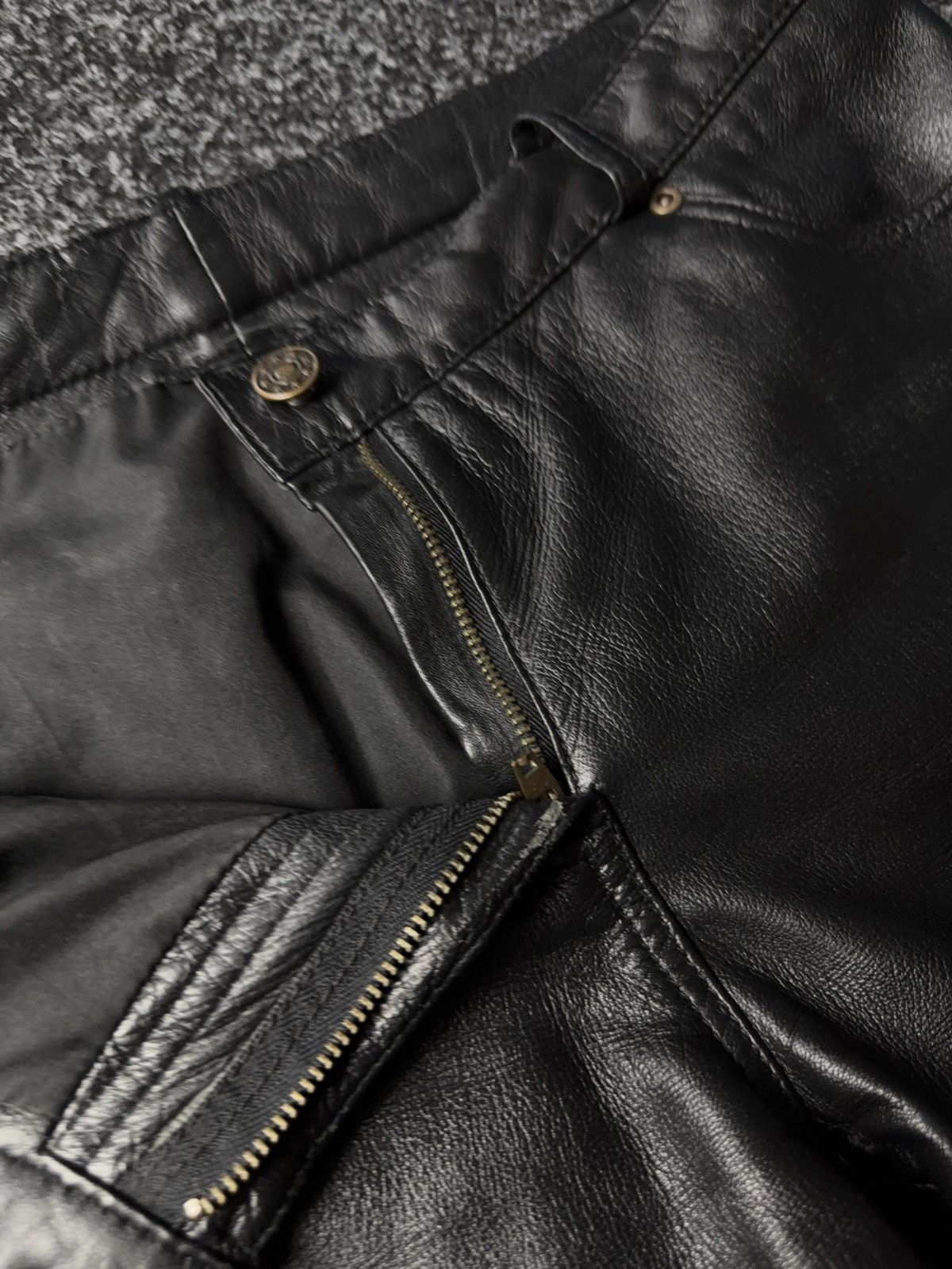 Japanese Brand 🔥VNTG Leather Biker Opium Flared Pants Avant Garde Gothic Size 30" / US 8 / IT 44 - 8 Thumbnail