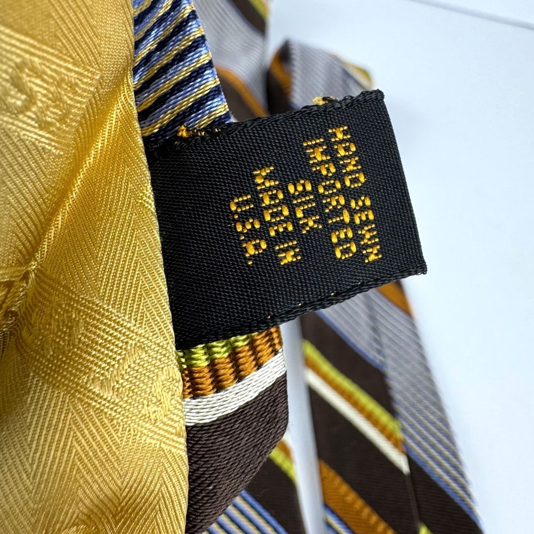Robert Talbott Robert Talbott Tie Silk Brown Gold Striped Vintage Nordstrom Best of Class Men One Size 57"-60" Classic Logo Adjustable Size ONE SIZE - 5 Thumbnail