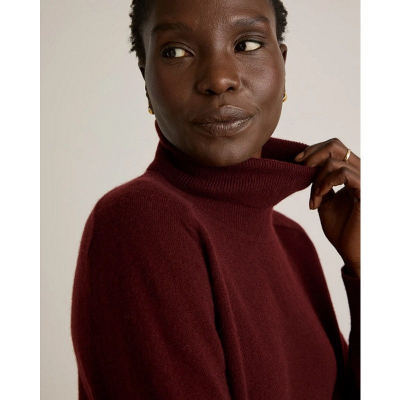 Quince Quince Cashmere Turtleneck Sweater Rich Burgundy NWOT Small Size S / US 4 / IT 40 - 3 Thumbnail