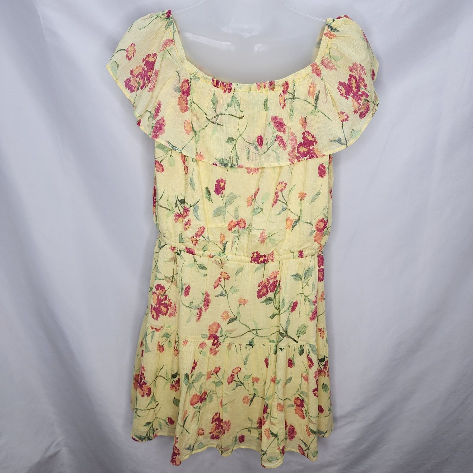 Ralph Lauren Ralph Lauren Yellow Floral Fit & Flare Off Shoulder Dress Size XL / US 12-14 / IT 48-50 - 12 Thumbnail