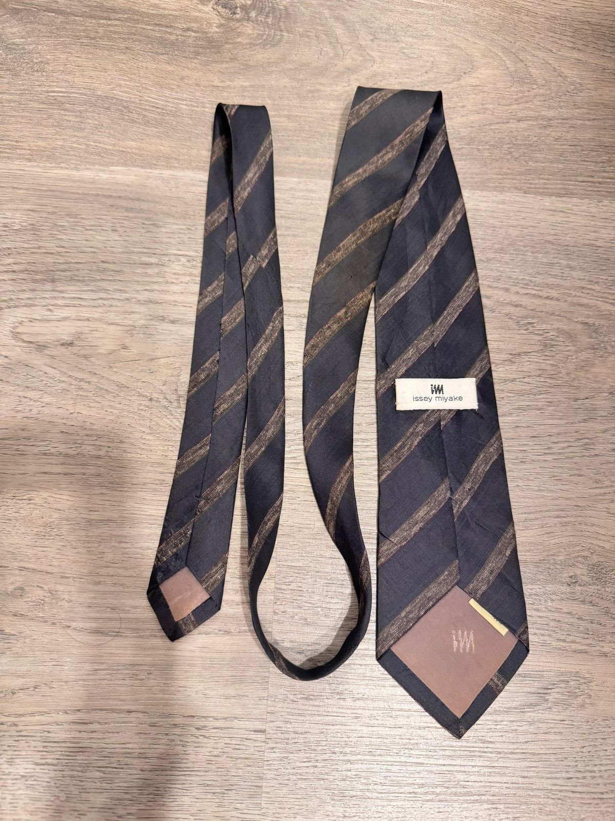VINTAGE ISSEY MIYAKE NECKTIE BROWN WORKWEAR