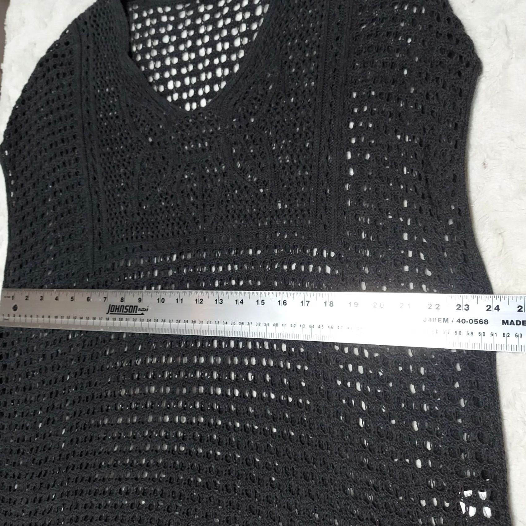 Vintage Jeanne Pierre Sweater Womens M Gray Cotton Open Knit Tunic Dolman Sleeve Size M / US 6-8 / IT 42-44 - 4 Thumbnail
