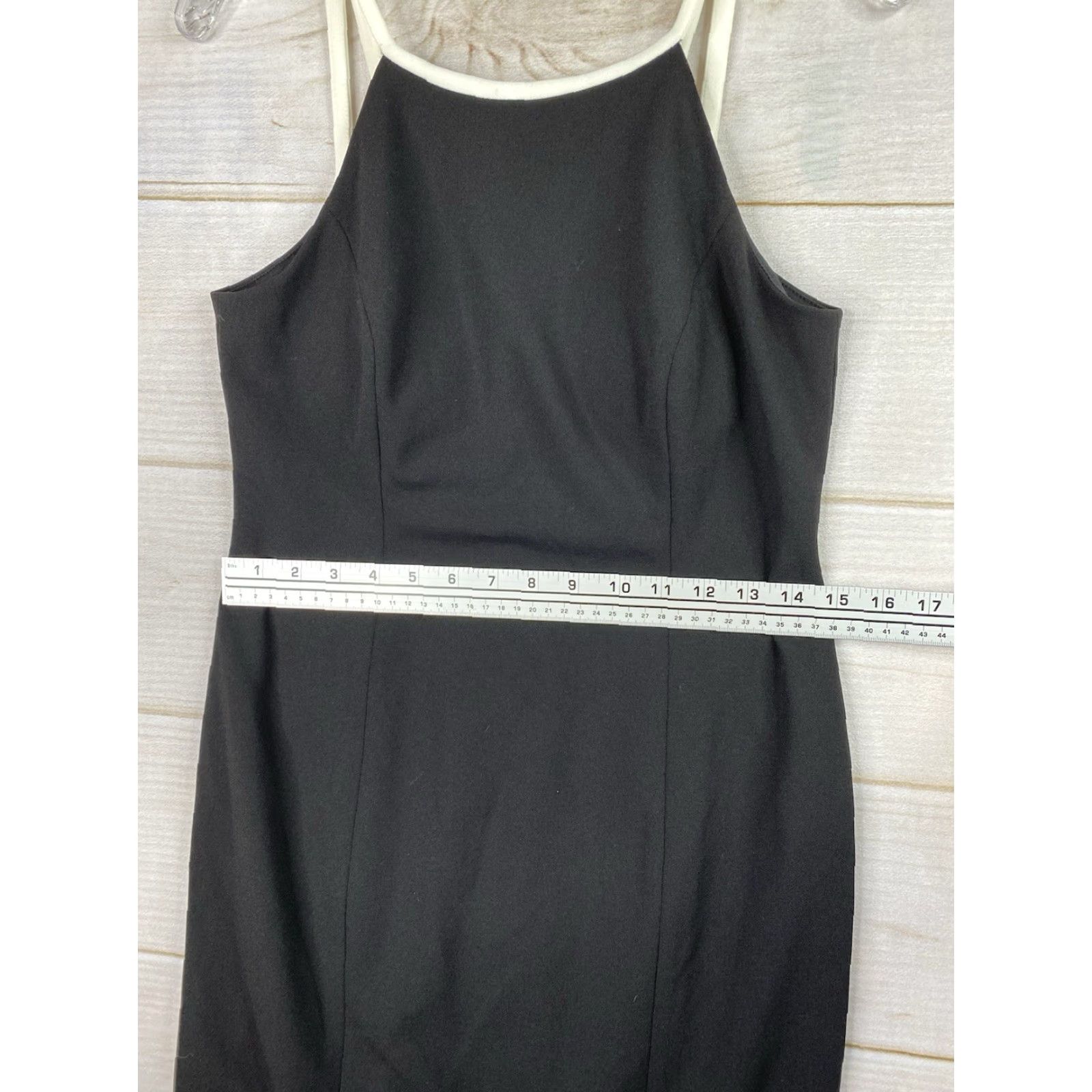 Calvin Klein Calvin Klein Dress Womens 6 Black Sleeveless Stretch Lined Back Scoop Neck Knee Length Zip Fully Lined Classic Sheath Size M / US 6-8 / IT 42-44 - 4 Thumbnail