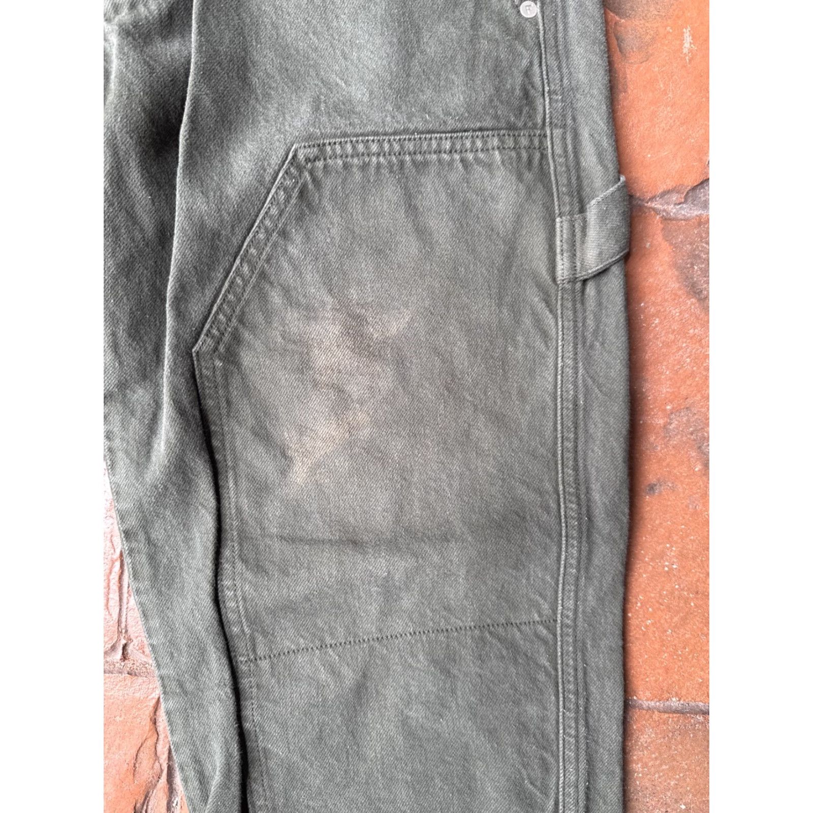 Frame VINTAGE FRAME Double Knee Carpenter Jeans 29x30.5 Green Button Fly Women 29 Green Denim Jeans Carpenter Pockets 29x30.5 Womens feminino Size 29" - 5 Thumbnail