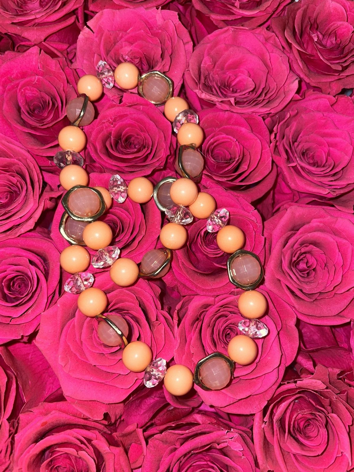 Vintage Vintage 1970 Peach Bellini Coral Bracelet Set Size ONE SIZE - 2 Thumbnail