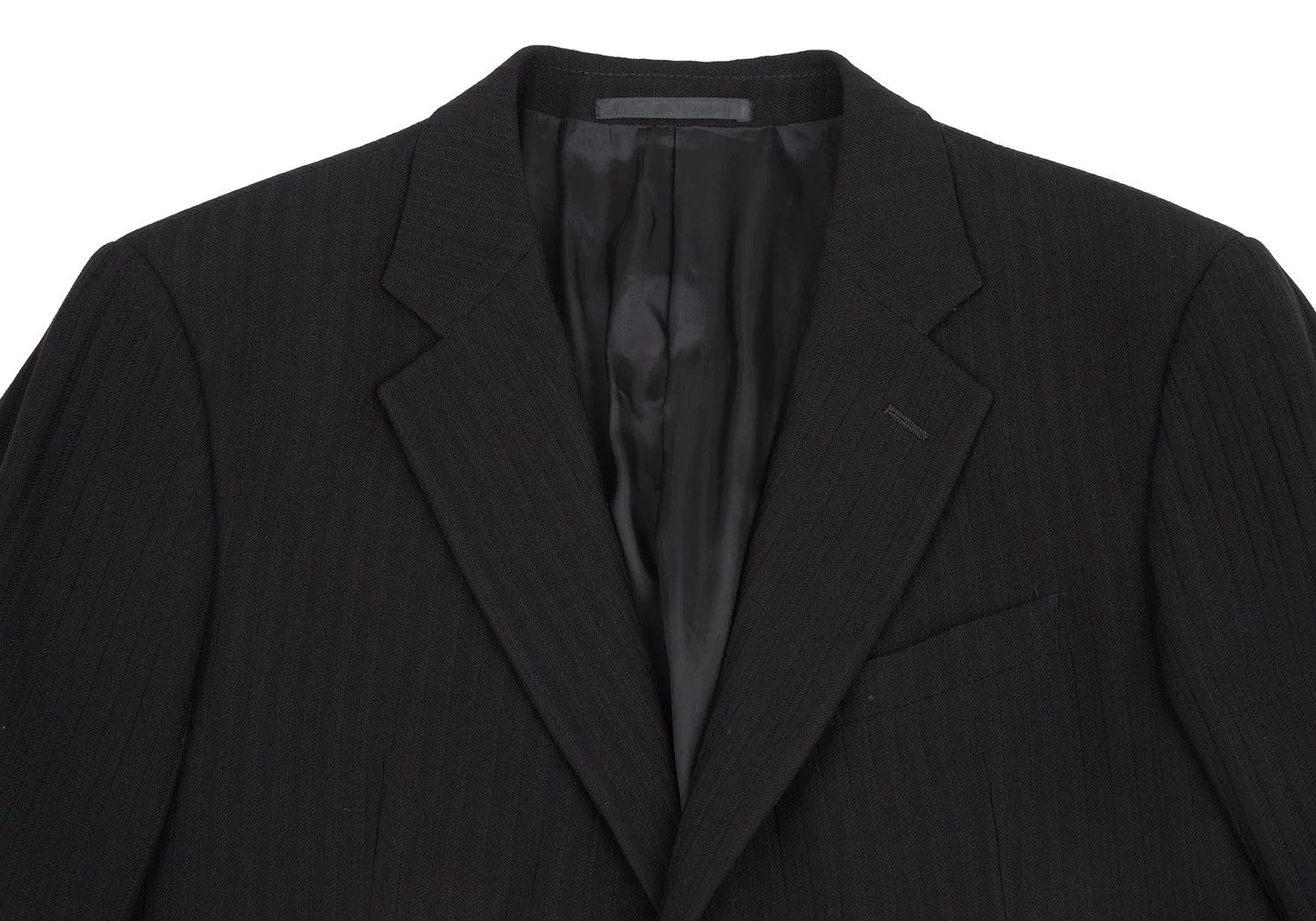Armani Collezioni Shadow Stripe 2-Button Jacket in Black Size 52R Size US XXS / EU 40 - 2 Thumbnail