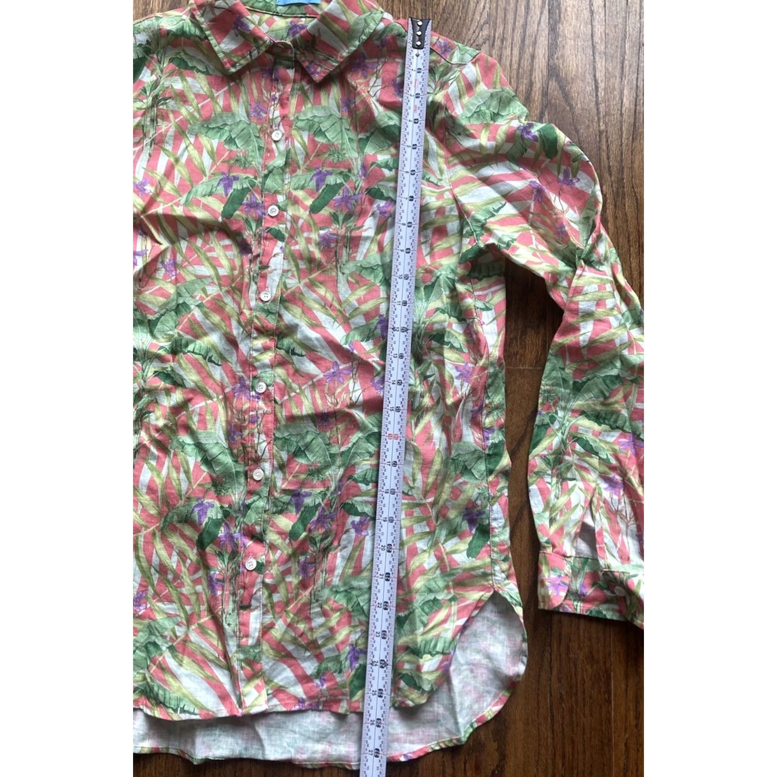 J.McLaughlin J.McLaughlin Womens Shirt Size XS 100% Linen Floral Beach Blouse Button Up Size XS / US 0-2 / IT 36-38 - 6 Thumbnail
