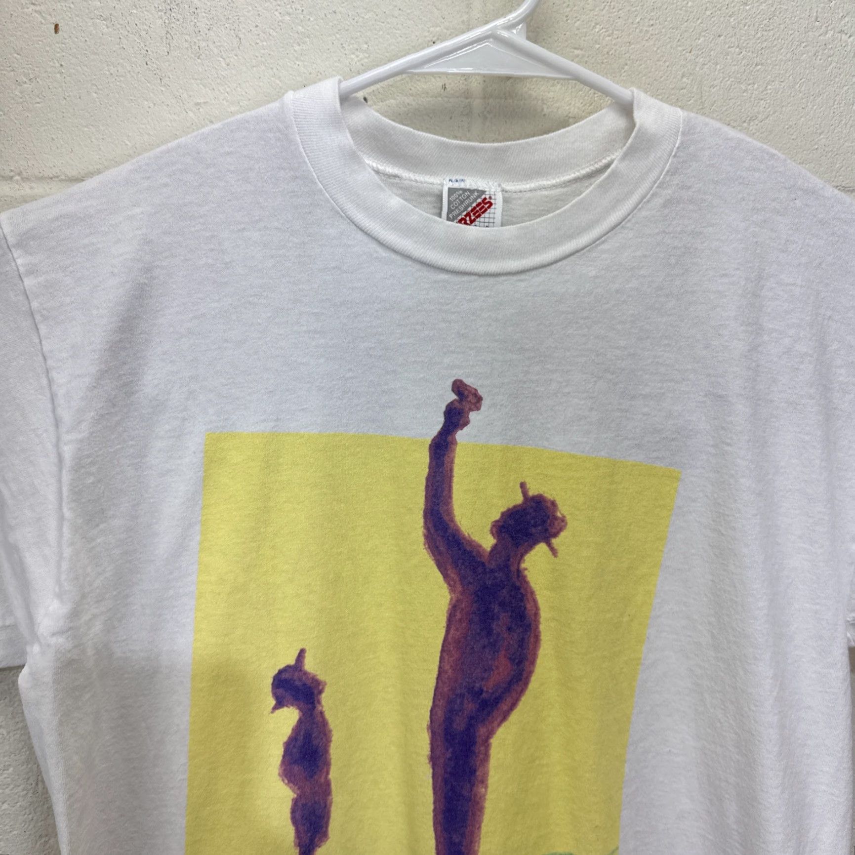 Jerzees VINTAGE Genesis Tour Double Sided T Shirt Large Men 90s White Cotton Graphics Logo Crew Neck Short Sleeve Rock Concert We Can’t Dance Size US L / EU 52-54 / 3 - 7 Thumbnail