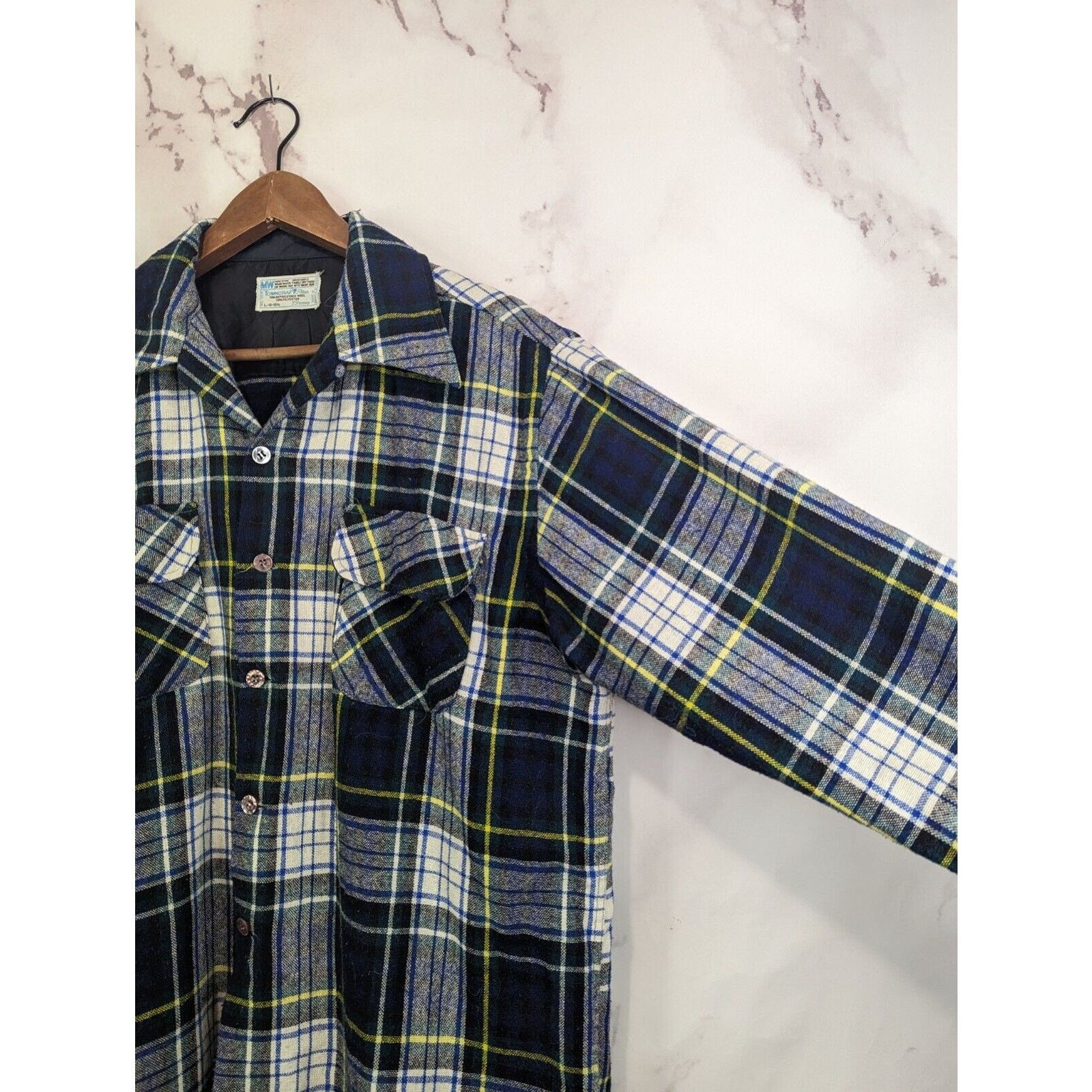 Vintage Vintage JC Penney Shirt Men L Wool Button 70s Flannel Black Size US L / EU 52-54 / 3 - 13 Thumbnail