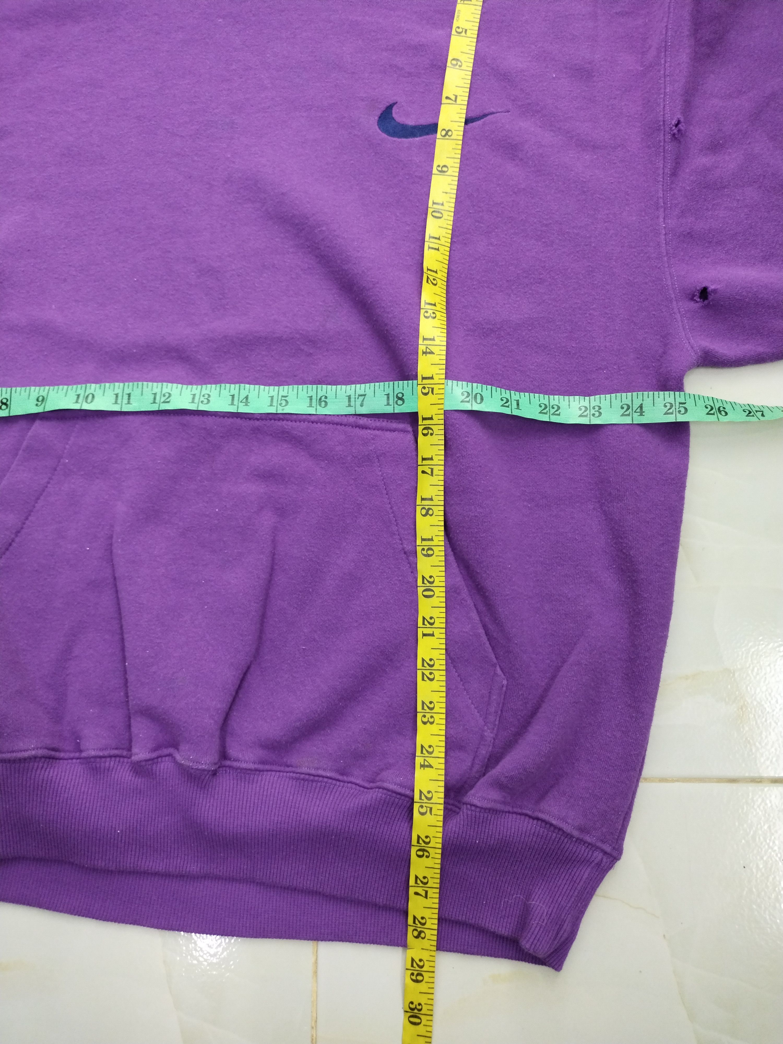 Nike × Vintage Vintage 90's Nike Big Swoosh Logo Hoodie Size US M / EU 48-50 / 2 - 9 Thumbnail
