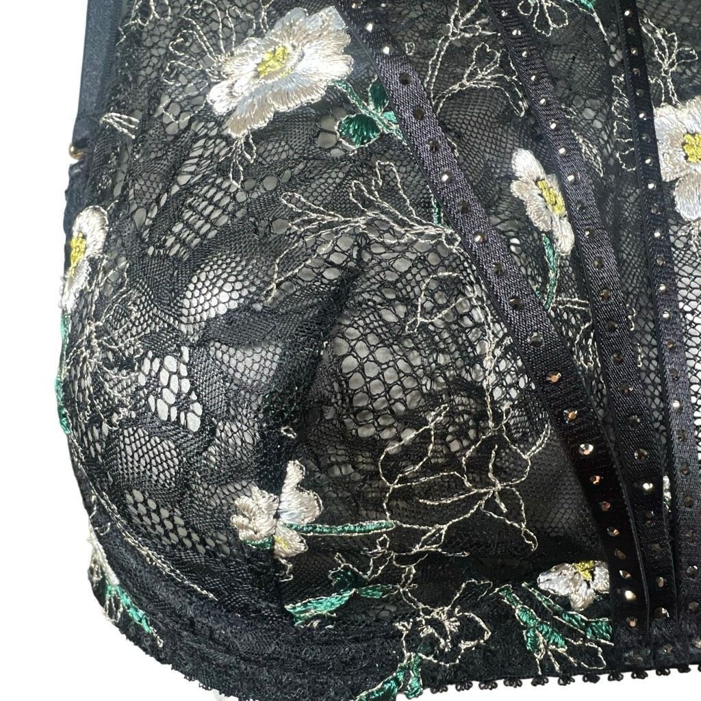 La Perla NWT Agent Provocateur Athena High Neck Lace Bra Top Black Mu Size ONE SIZE - 4 Thumbnail