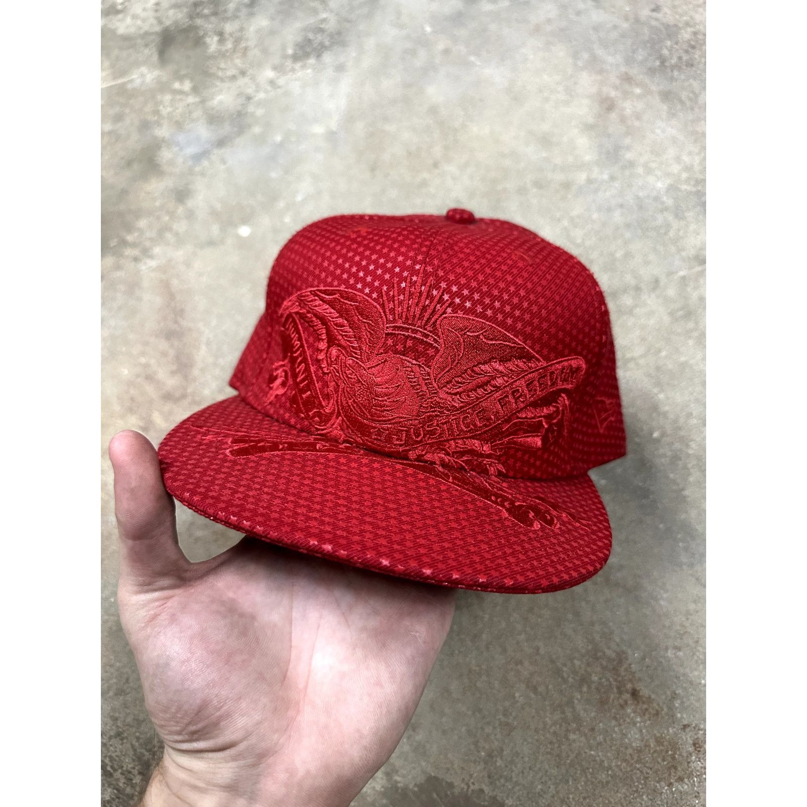 Supreme Supreme Cap Red Humanity Justice Freedom Used 7 3/8 Size ONE SIZE - 1 Thumbnail