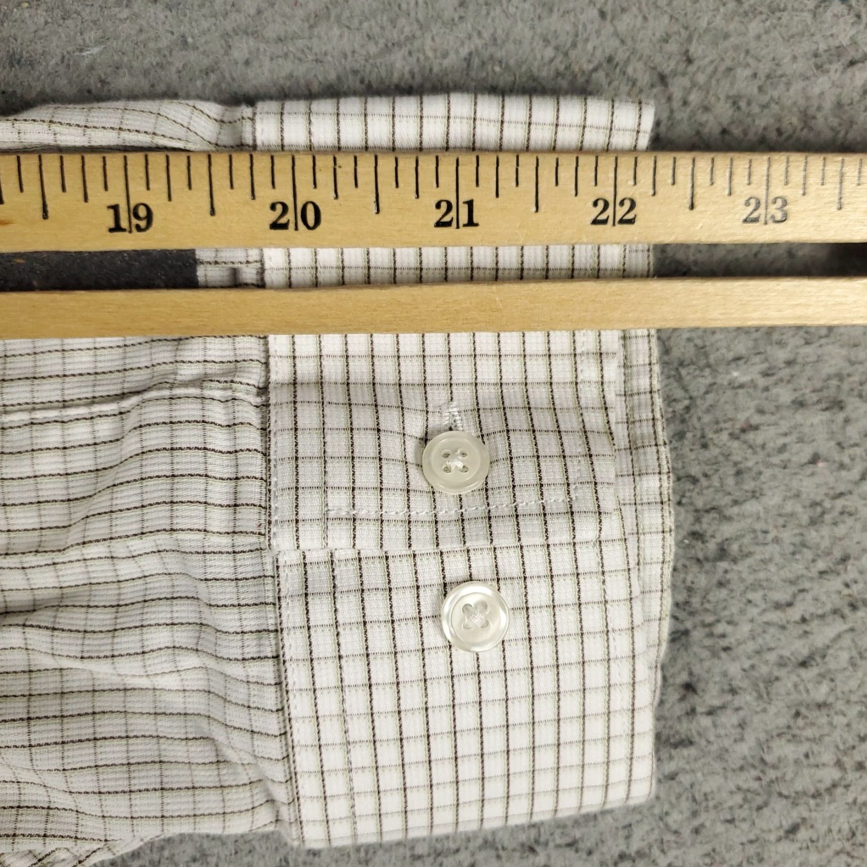 Vintage Jhane Barnes Dress Shirt Mens 18.5 Beige Check Long Sleeve Button Up Size 48R - 6 Thumbnail