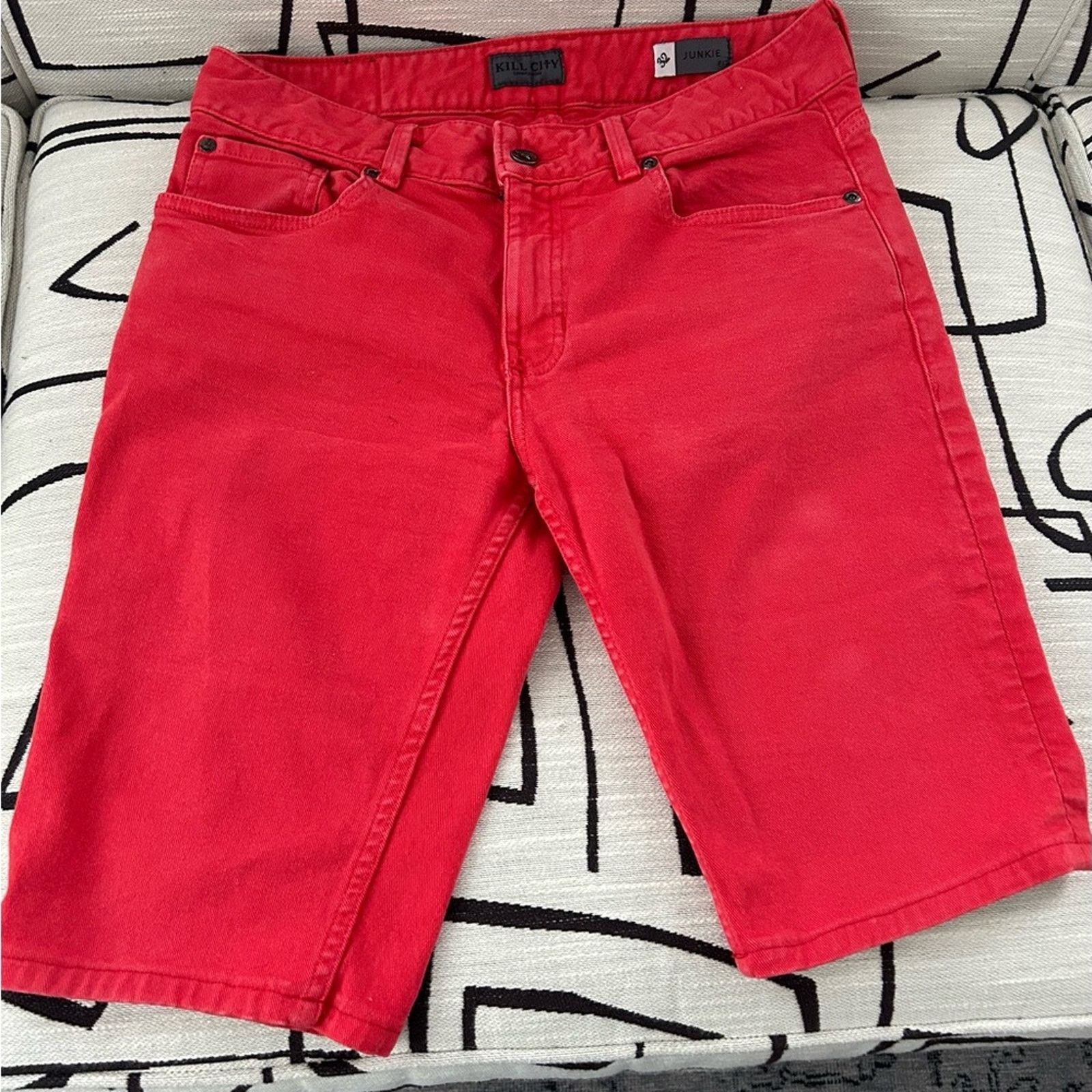 Kill City Kill city conspirators unisex Orange denim jean shorts W32 Size US 32 / EU 48 - 1 Thumbnail