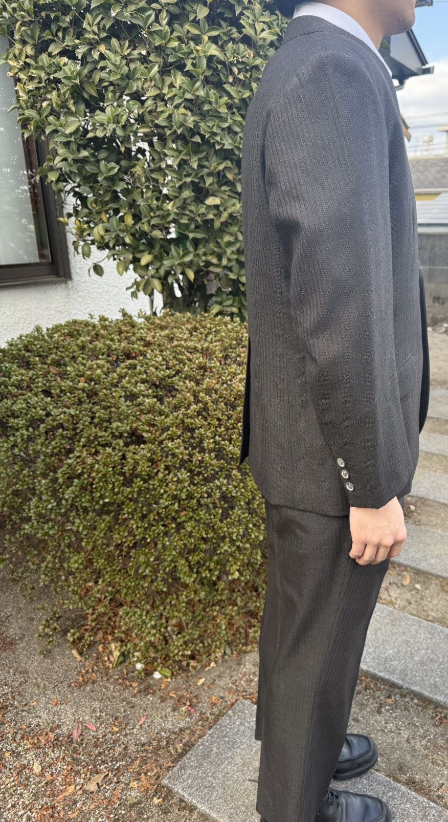 Other Autumn&Winter Vintage Wool Blue-Grey Shadow Stripe Suit Size 42R - 4 Thumbnail