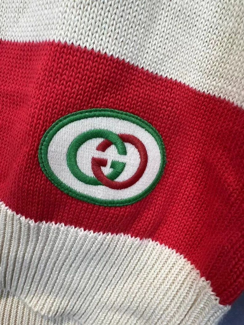 Gucci Gucci Red and green striped embroidered LOGO sweater 2503-N Size US L / EU 52-54 / 3 - 3 Thumbnail