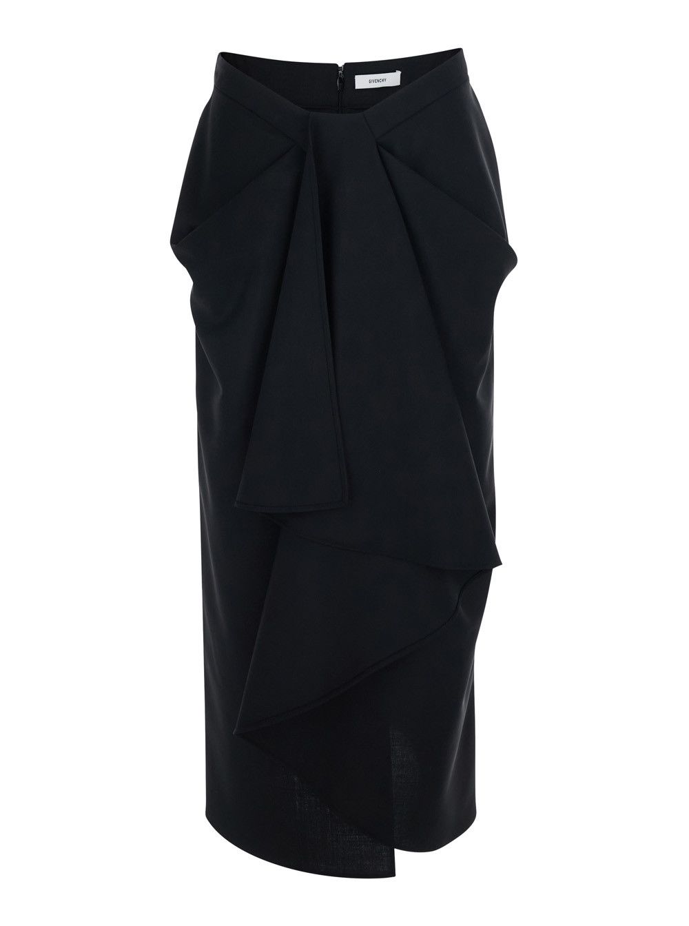 Givenchy Black Pencil Skirt with Wrap Design in Black Fabric for Women Size 28" / US 6 / IT 42 - 1 Thumbnail