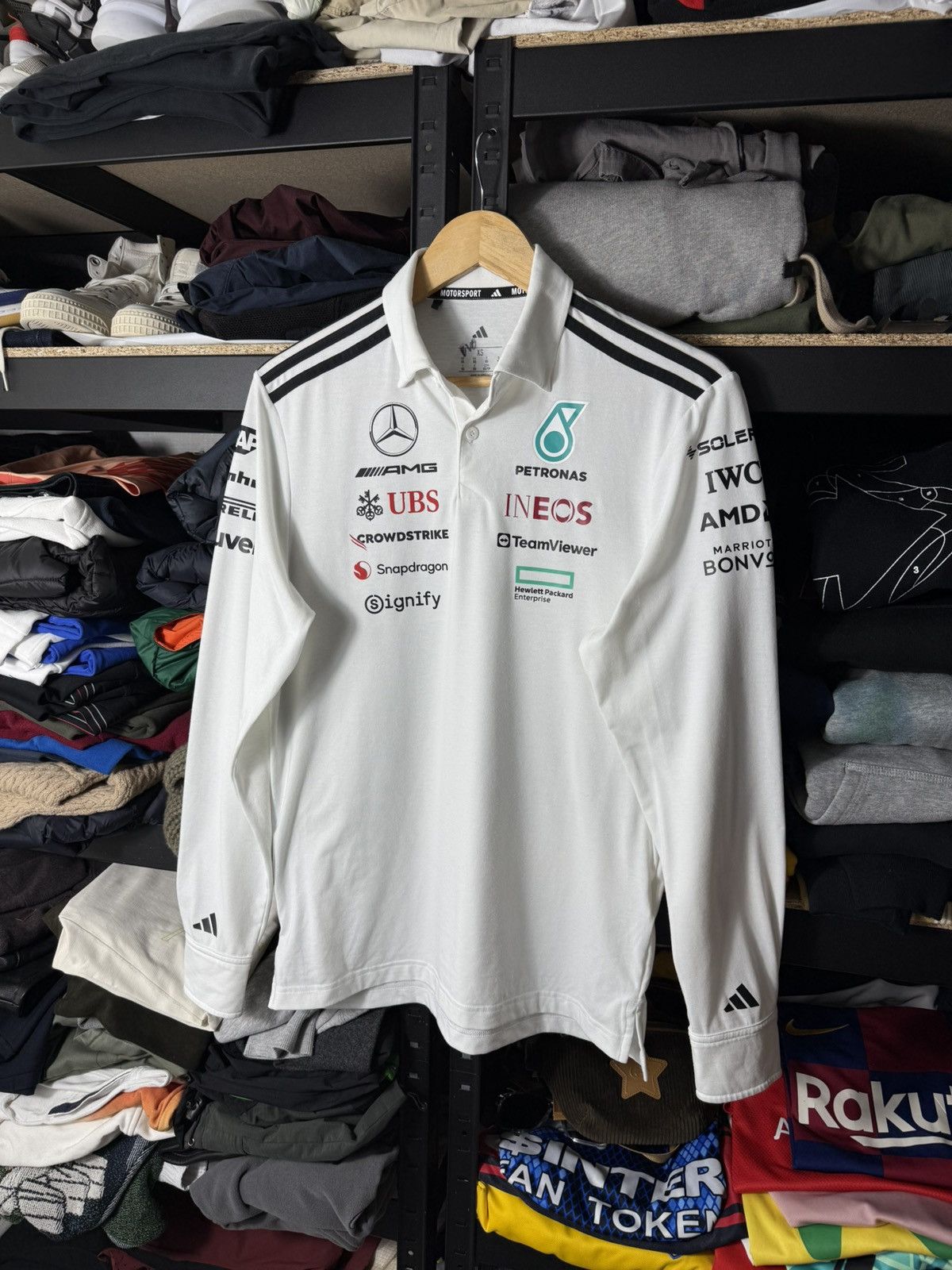 Adidas Adidas Mercedes AMG Petronas F1 Polo Shirt Motorsport Long Size US XS / EU 42 / 0 - 1 Thumbnail