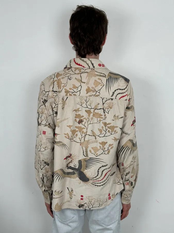 Roberto Cavalli AW2003 Cavalli Asian Fantasy World Bird Cream Shirt Size US M / EU 48-50 / 2 - 3 Thumbnail