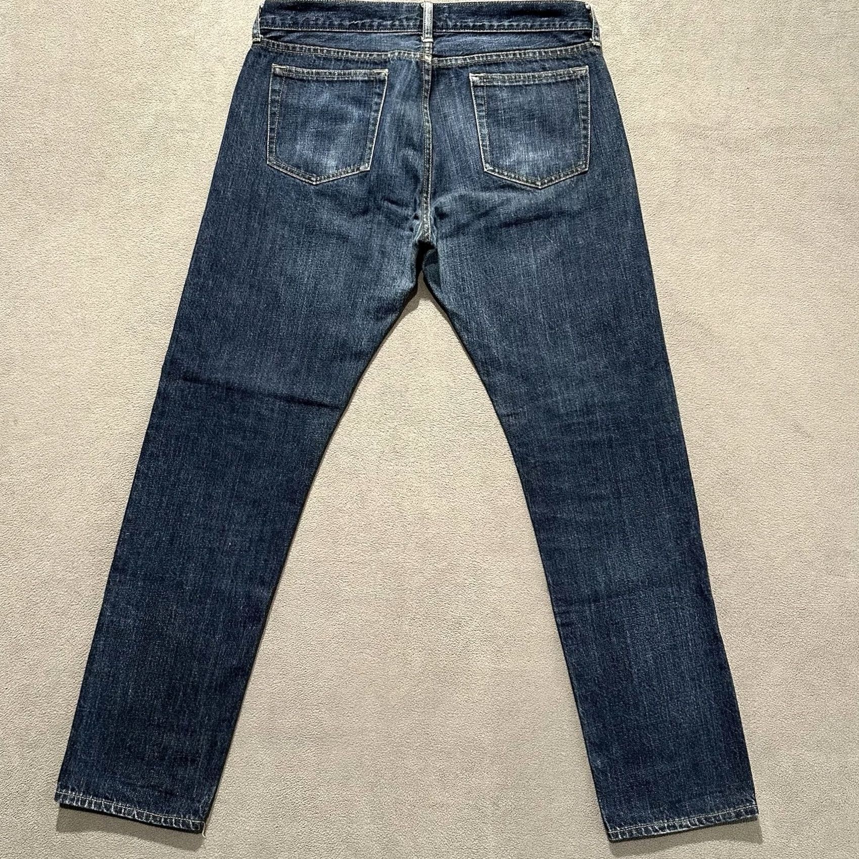 J.Crew J Crew 484 Jeans Mens 33x32 Blue Slim Fit Straight Leg Dark Wash GUC Size US 33 - 2 Thumbnail