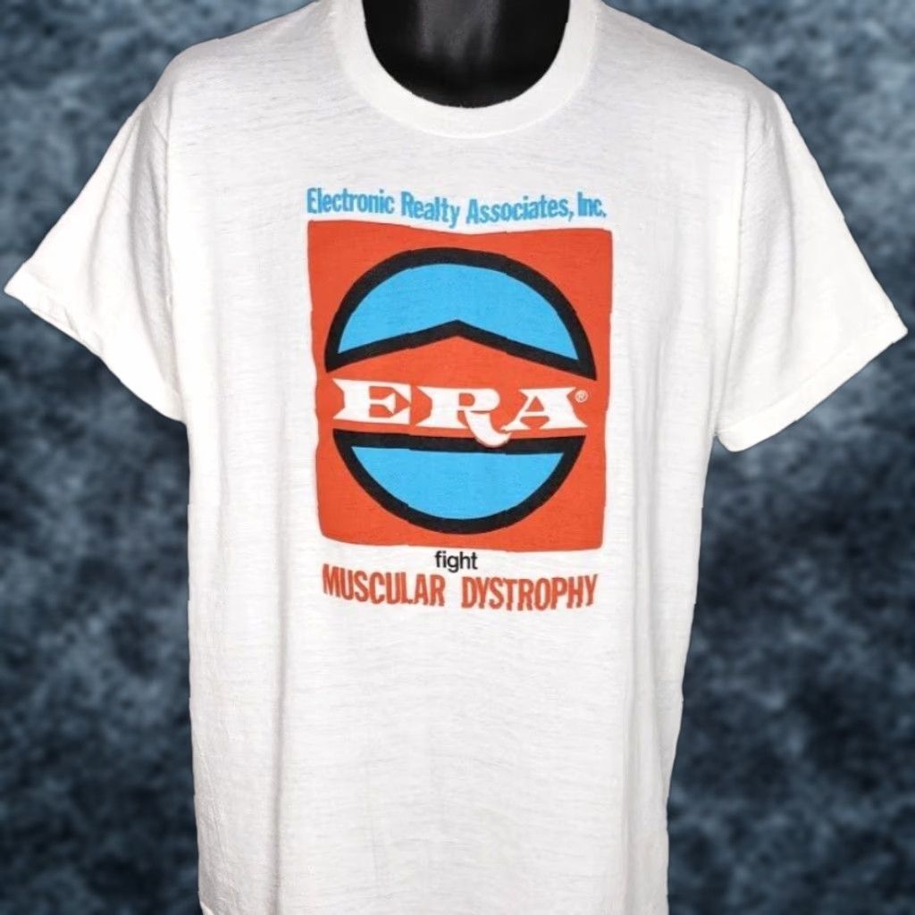 Vintage VINTAGE Fight Muscular Dystrophy T Shirt Mens Large White 80s ERA Graphic Tee Short Sleeve Crew Neck Cotton Blend Kid? Size US L / EU 52-54 / 3 - 1 Thumbnail