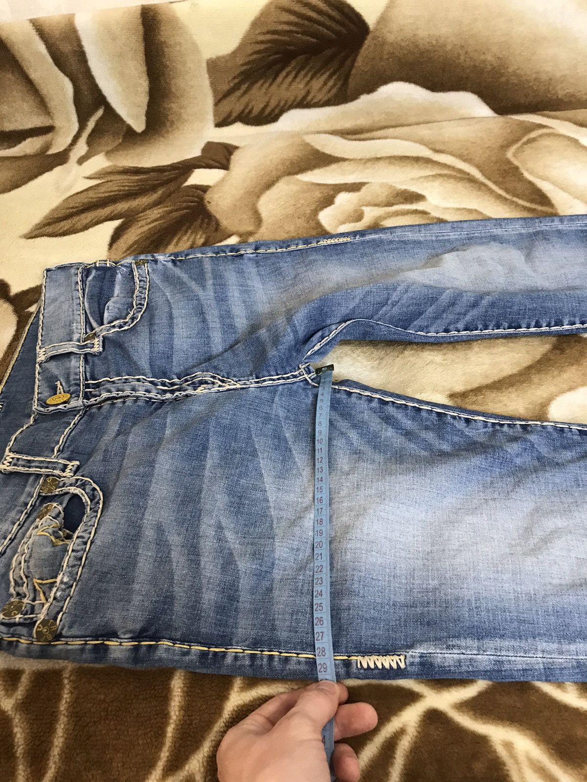 Japanese Brand 🔥 True Religion Rocco Relaxed Skinny Pants Jeans Y2K Logo Size US 34 / EU 50 - 12 Thumbnail