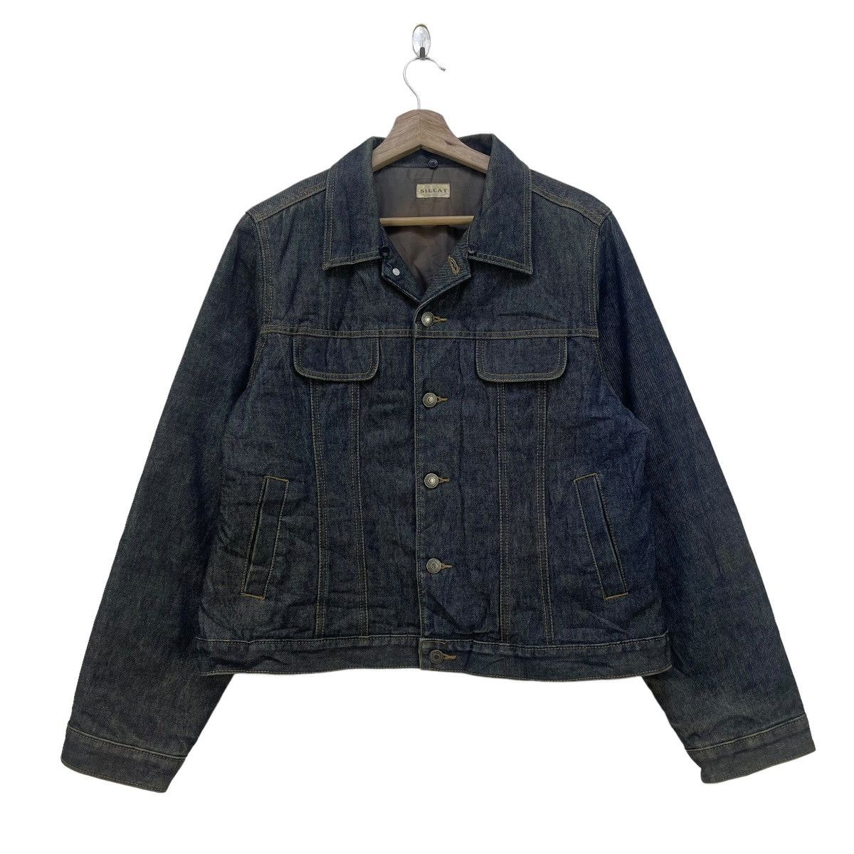 Japanese Brand × Vintage Japanese Brand Silcat Denim Trucker Jacket Size US M / EU 48-50 / 2 - 1 Thumbnail