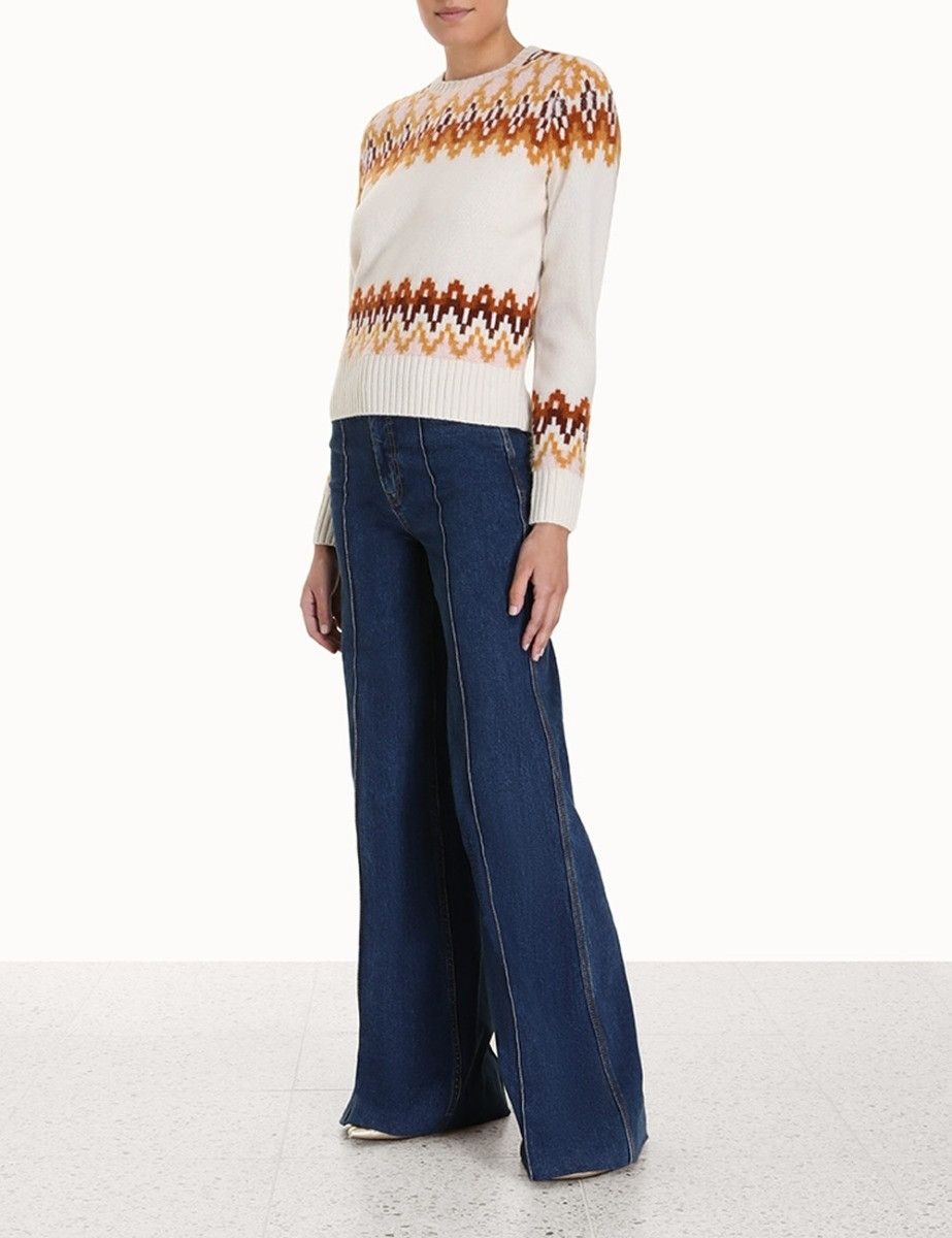 Zimmermann oc11z0425 Lyrical Fair Isle Sweater in Multicolor Size M / US 6-8 / IT 42-44 - 2 Thumbnail