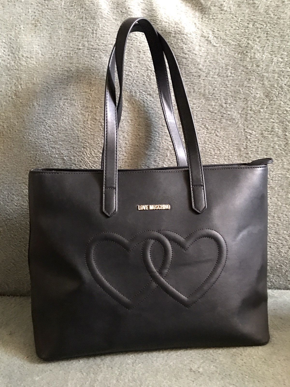 Love Moschino × Moschino Love Moschino Womens Love Heart Embossed Tote Bag Handbag Size ONE SIZE - 2 Thumbnail