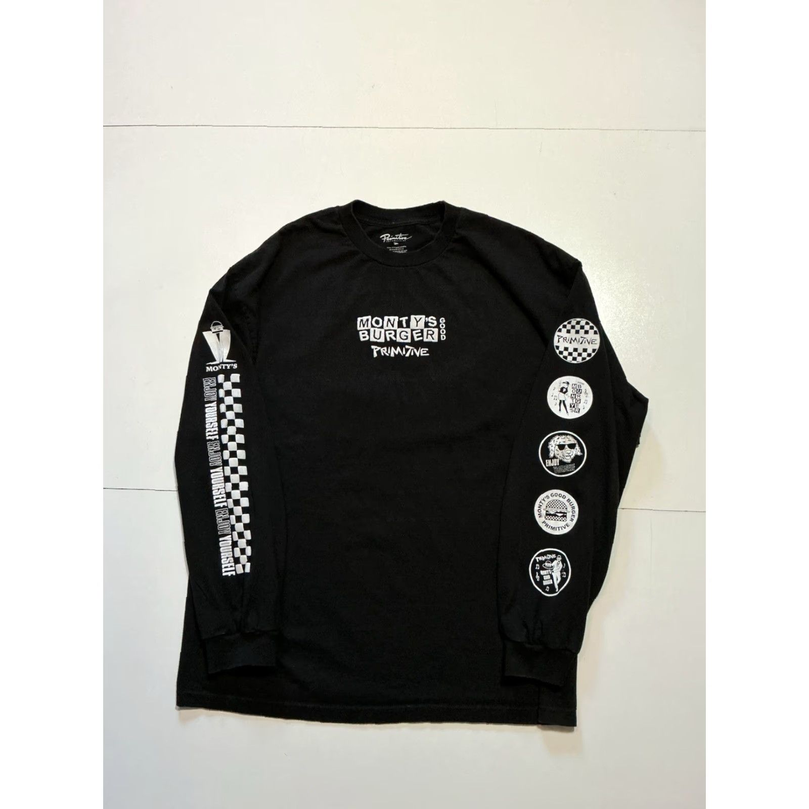 Primitive VINTAGE Primitive Skateboarding X Monty’s Good Burger Plant Based L/S Graphic T-Shirt 2XL Black Puff Print Boys Womens Mens Size US XXL / EU 58 / 5 - 2 Thumbnail