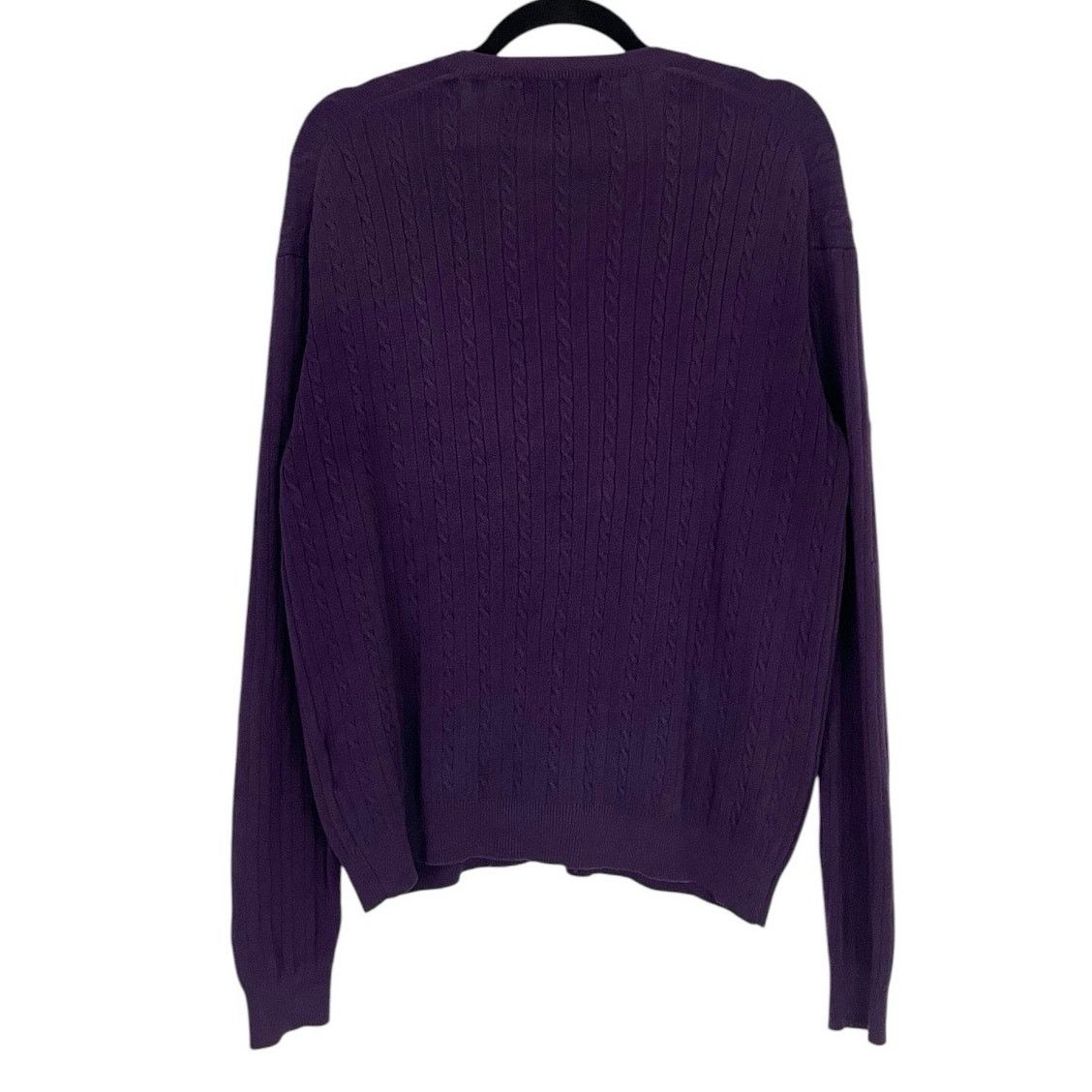 Descente Descente Vintage Purple Cable Knit V-Neck Sweater Size L / US 10 / IT 46 - 5 Thumbnail
