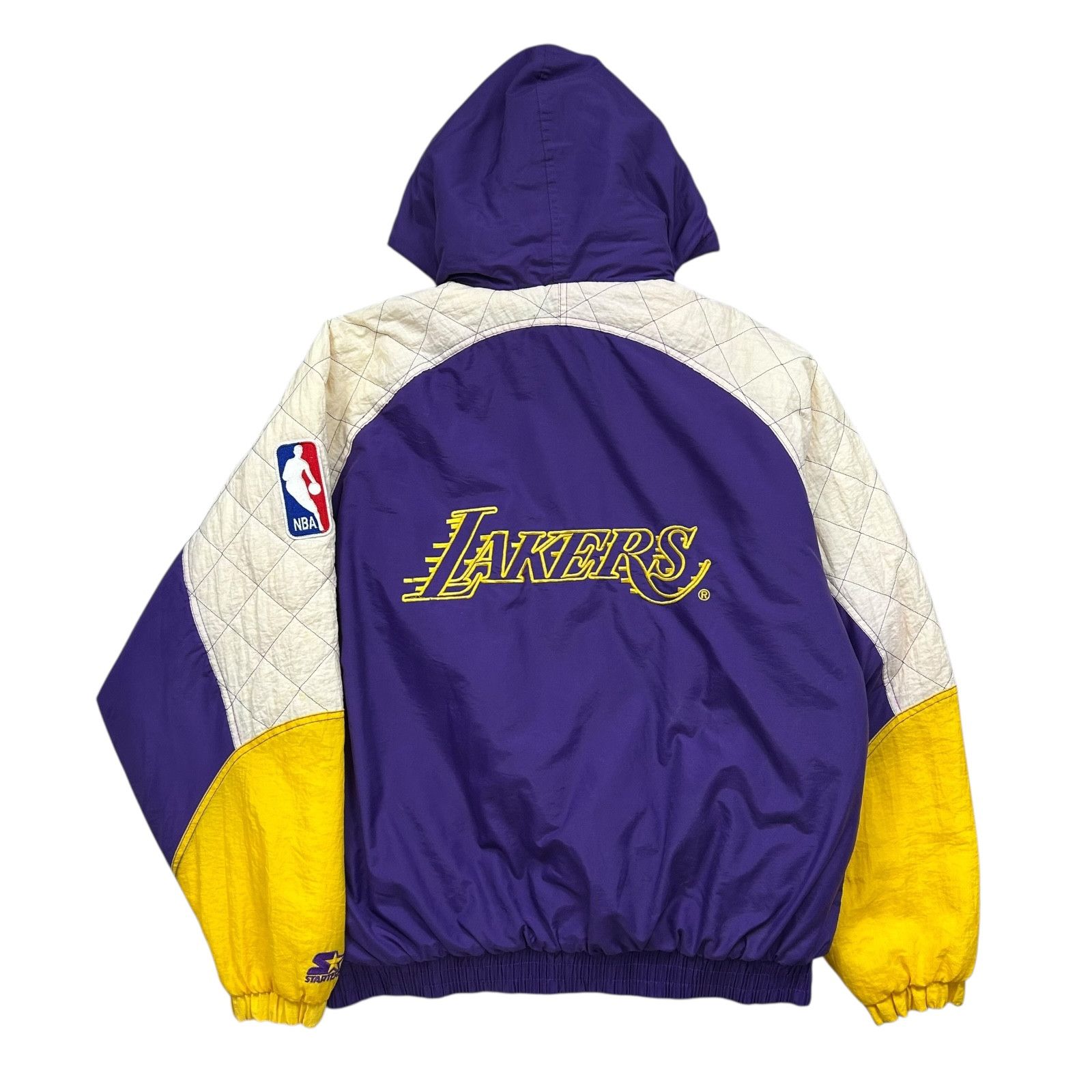 NBA VTG 90s LOS ANGELES LAKERS STARTER PUFFER JACKET HOODED XL Size US XL / EU 56 / 4 - 1 Thumbnail