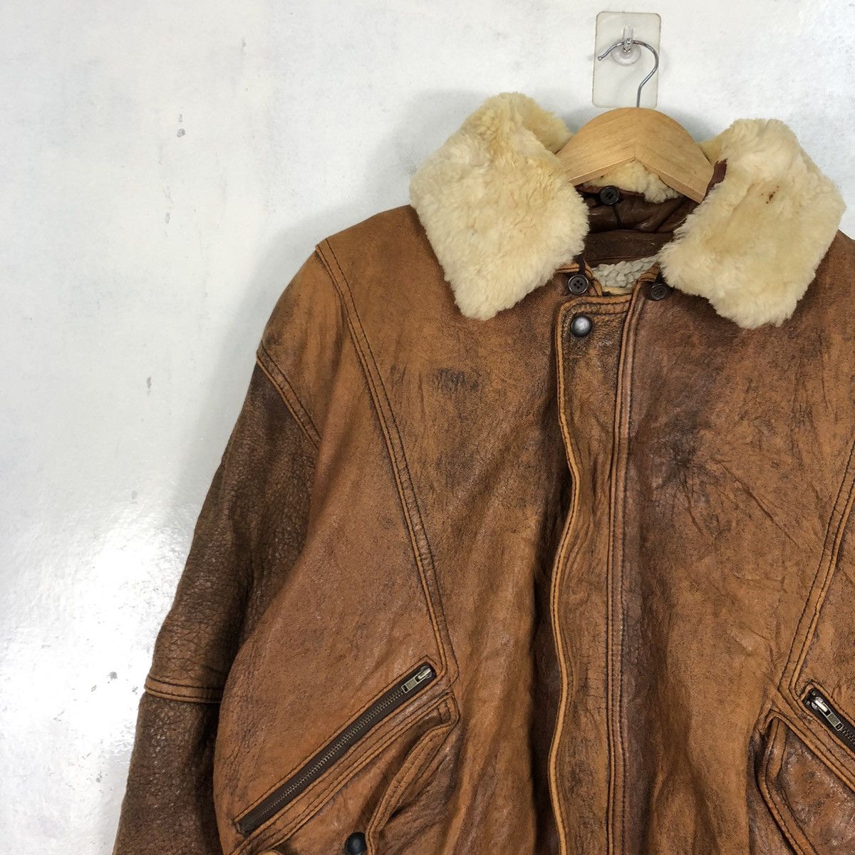 Vintage Mens Robbo Leather Military Jacket Size US M / EU 48-50 / 2 - 6 Thumbnail