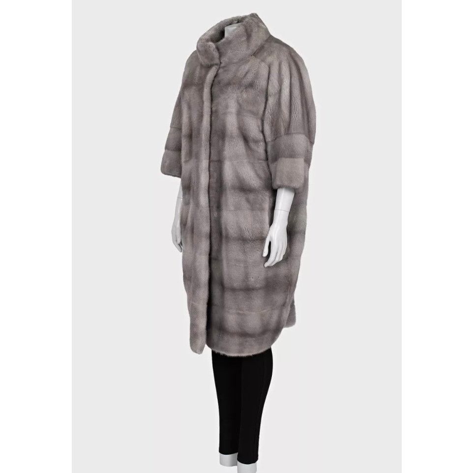 Gianfranco Ferre Gianfranco Ferre Gray Fur Coat High Collar Sz L Size L / US 10 / IT 46 - 2 Thumbnail