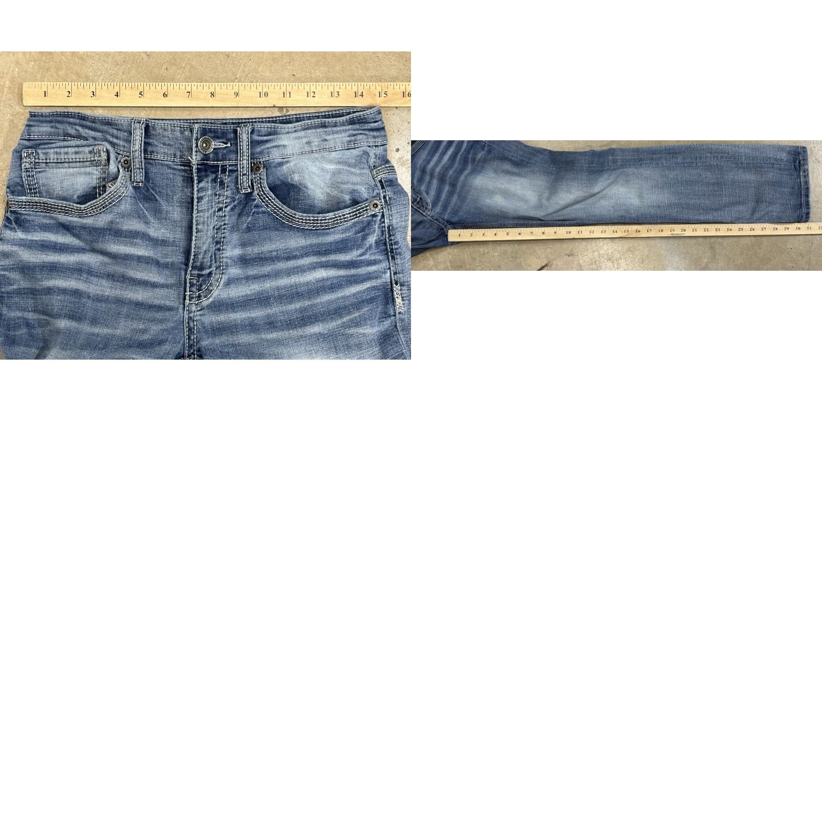 BKE BKE Jake Straight Fit Jeans Medium Wash Western Style 30x32 30x31 Whiskering Mens Jeans Regular Denim Cotton Blend 5-Pocket Design Size US 30 / EU 46 - 8 Thumbnail