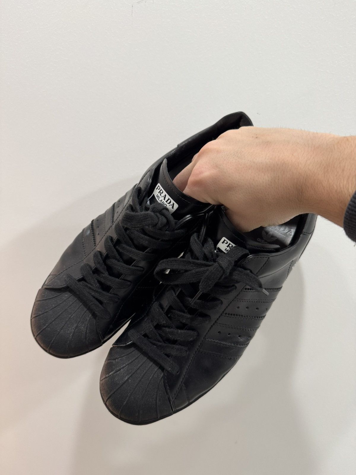Adidas × Prada Prada Adidas Superstar Black Size US 10.5 / EU 43-44 - 4 Thumbnail