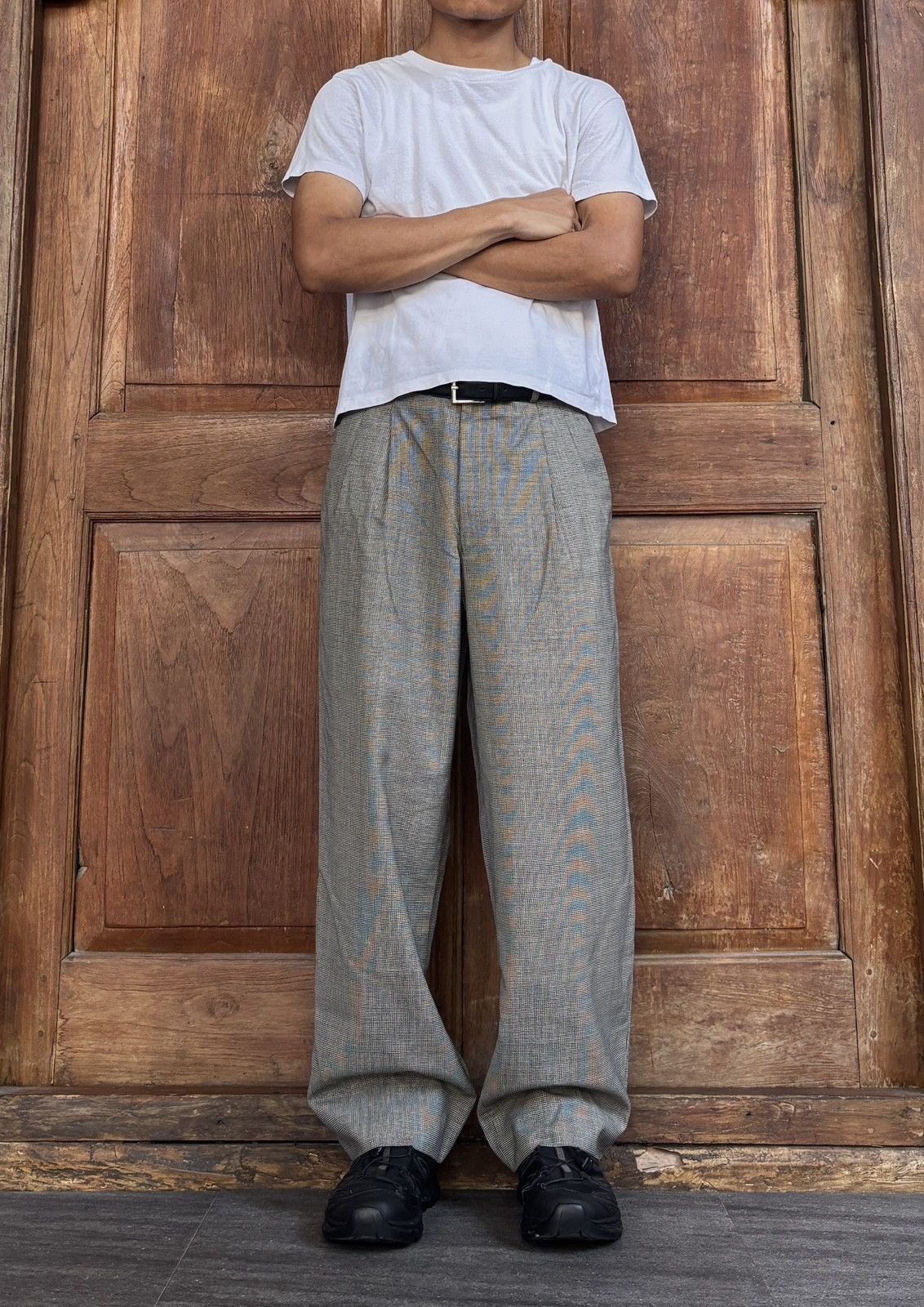 Issey Miyake FREE TAX! Houndstooth Wideleg Trousers Size US 32 / EU 48 - 1 Thumbnail