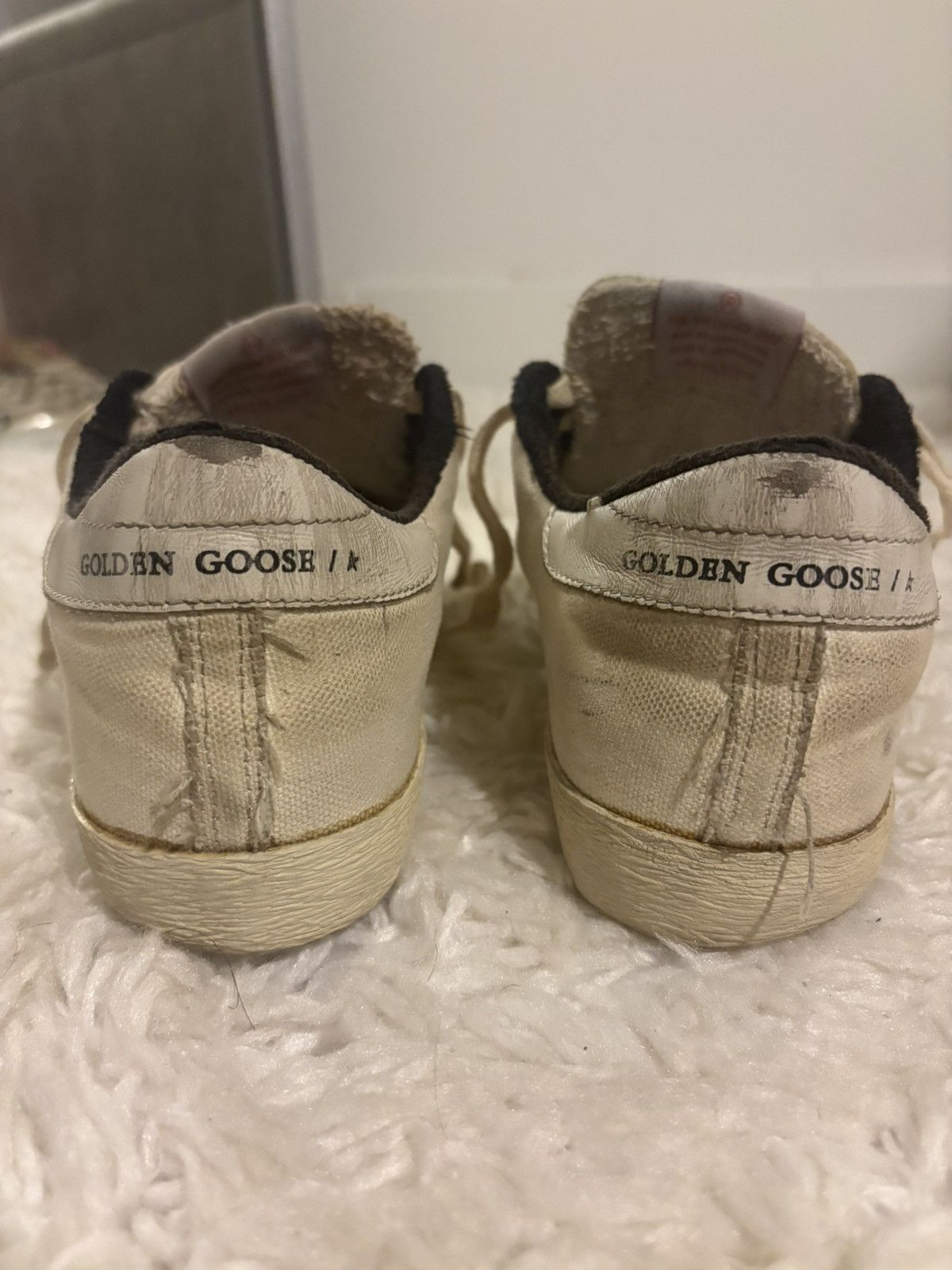 Golden Goose Golden Goose Cream and Black Super-Star Sneakers Size US 7 / IT 37 - 6 Thumbnail