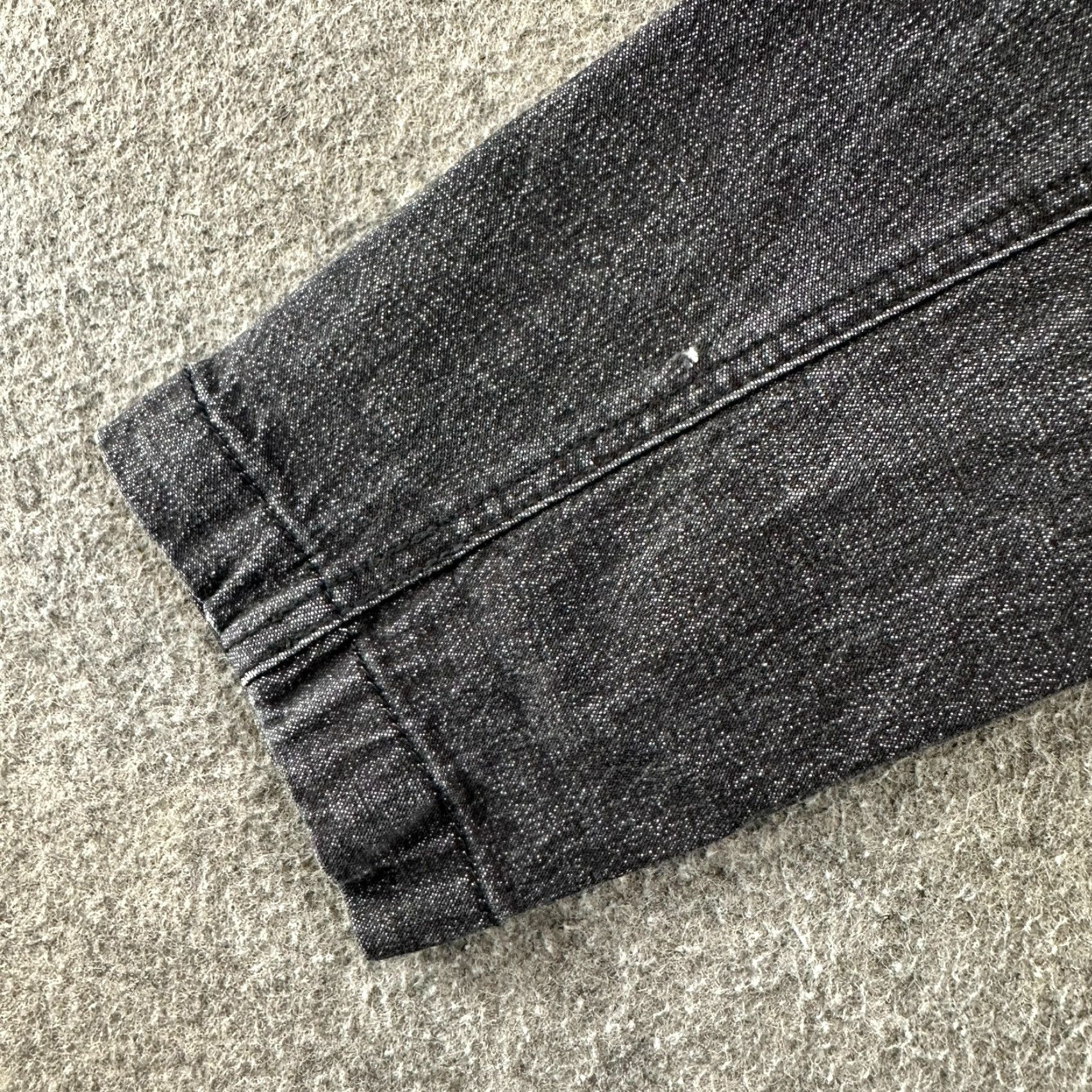 Denim & Co. VINTAGE Denim & Co Jacket Womens L Black Denim Coat Mid-Length Dark Wash 90s Biker Size 36" / US 14 / IT 50 - 7 Thumbnail