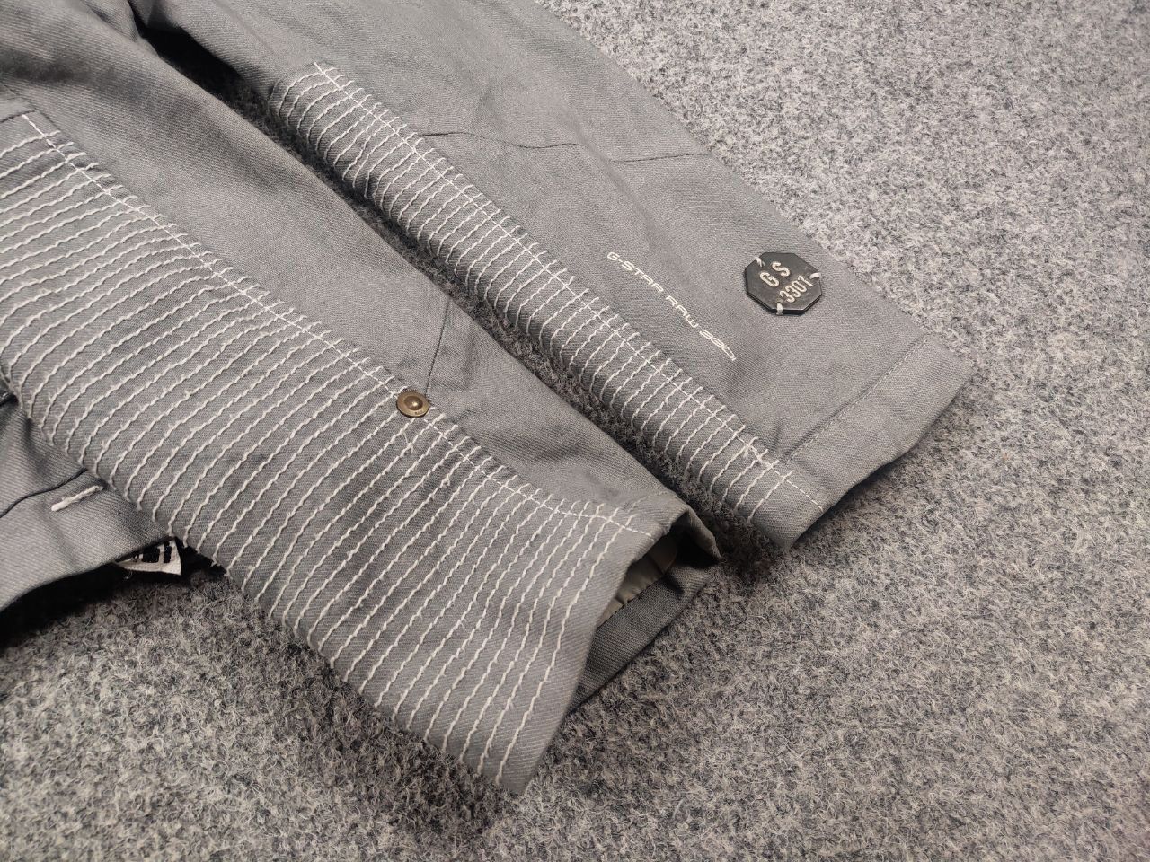G-Star Vintage G Star Raw Gunner Zip Waxed Gray Cotton Biker Jacket Size M / US 6-8 / IT 42-44 - 9 Thumbnail