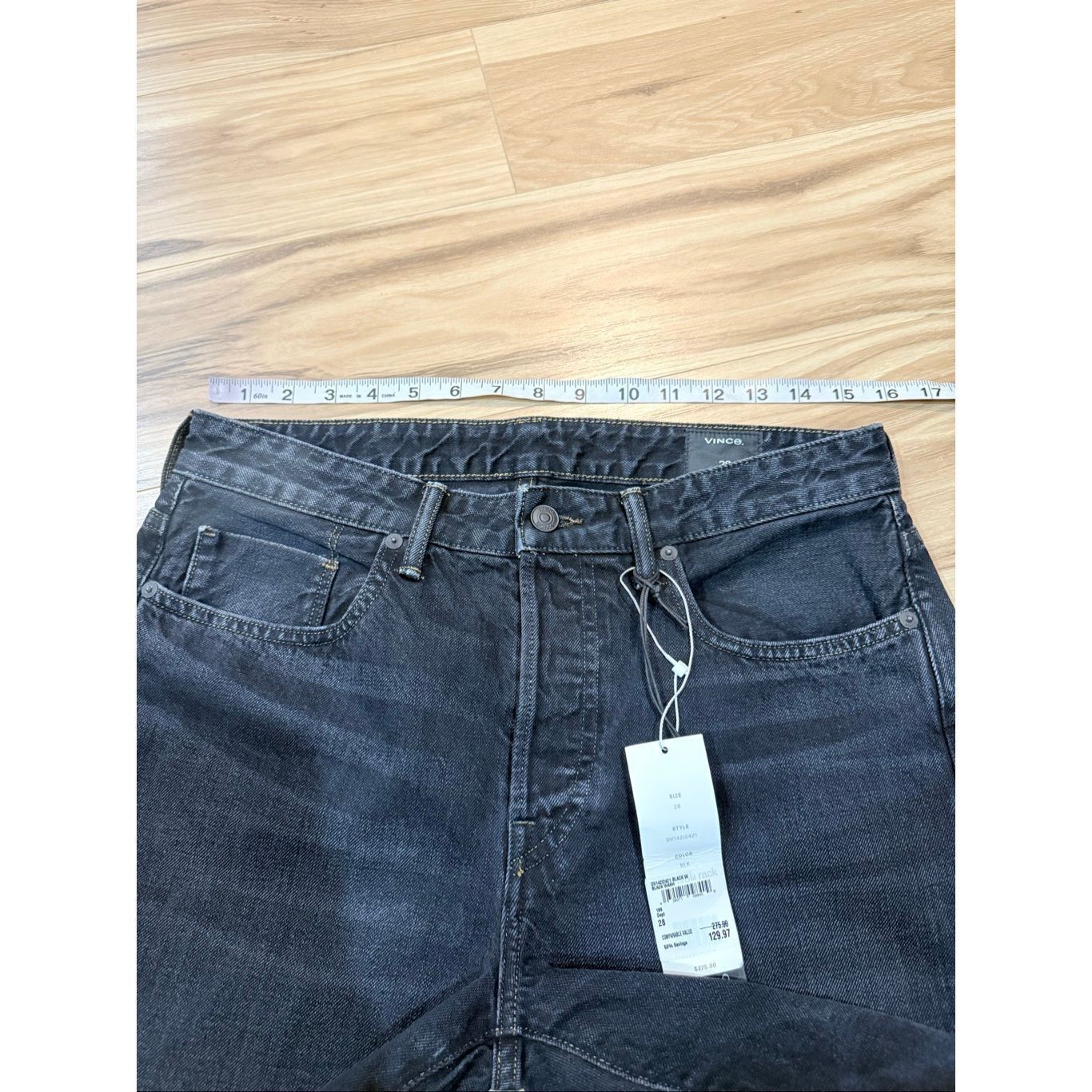 Vince Vince NWT washed black jeans raw hem size 28 Size 28" / US 6 / IT 42 - 5 Thumbnail