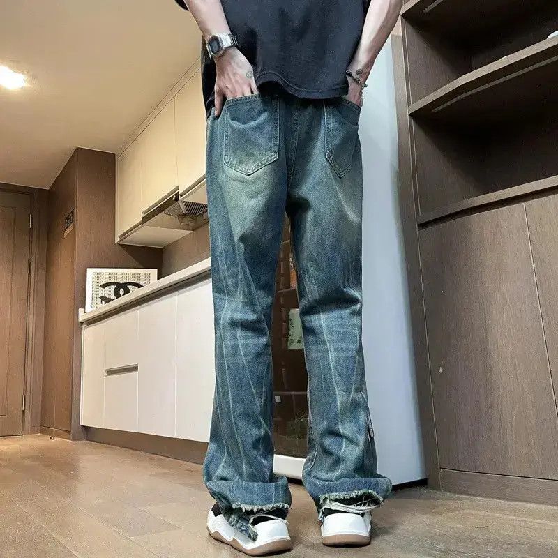 Japanese Brand Retro loose straight leg micro flared jeans Size US 32 / EU 48 - 3 Thumbnail